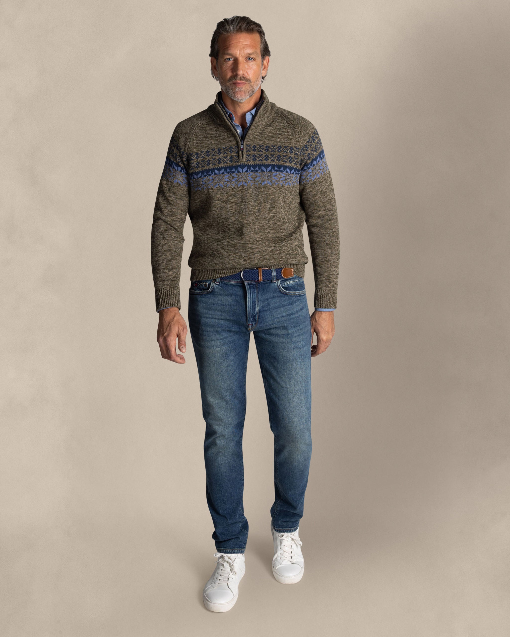 Green cotton half zip Green cotton half zip