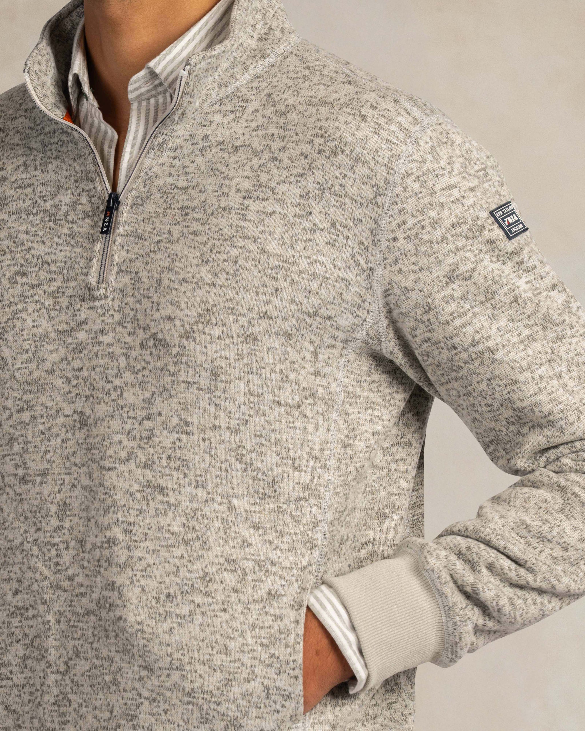 Ecru fleece quarter zip sweatshirt Ecru fleece quarter zip sweatshirt