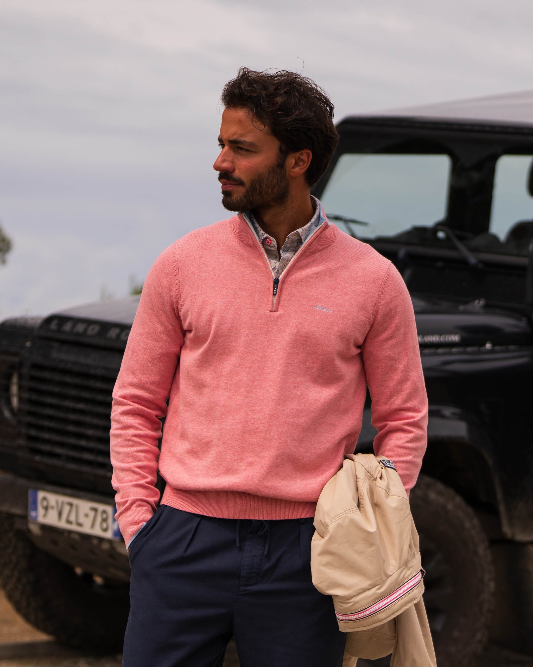 Pink 100% cotton quarter zip pullover Pink 100% cotton quarter zip pullover