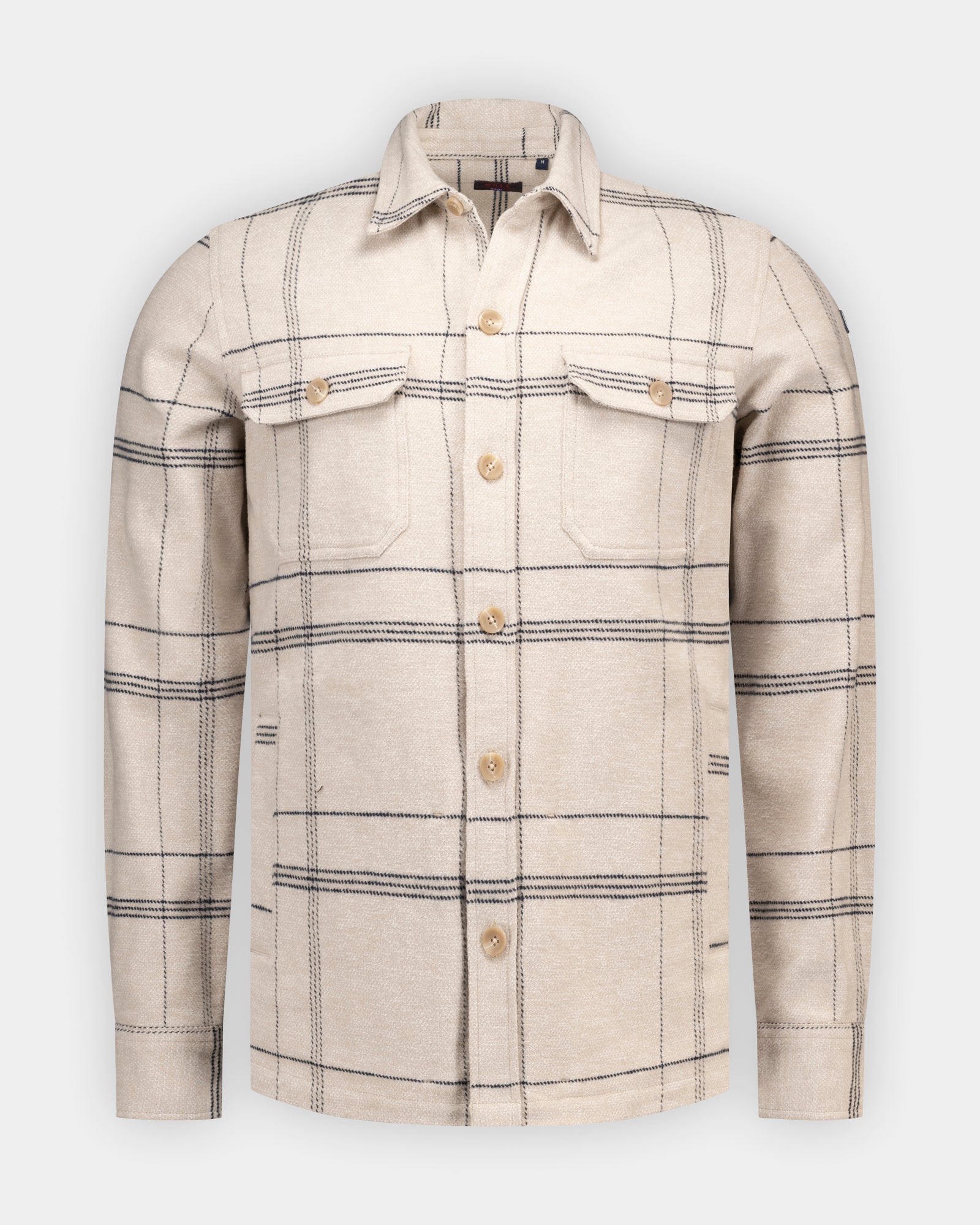 Ecru geruit 100% katoenen overshirt Ecru geruit 100% katoenen overshirt