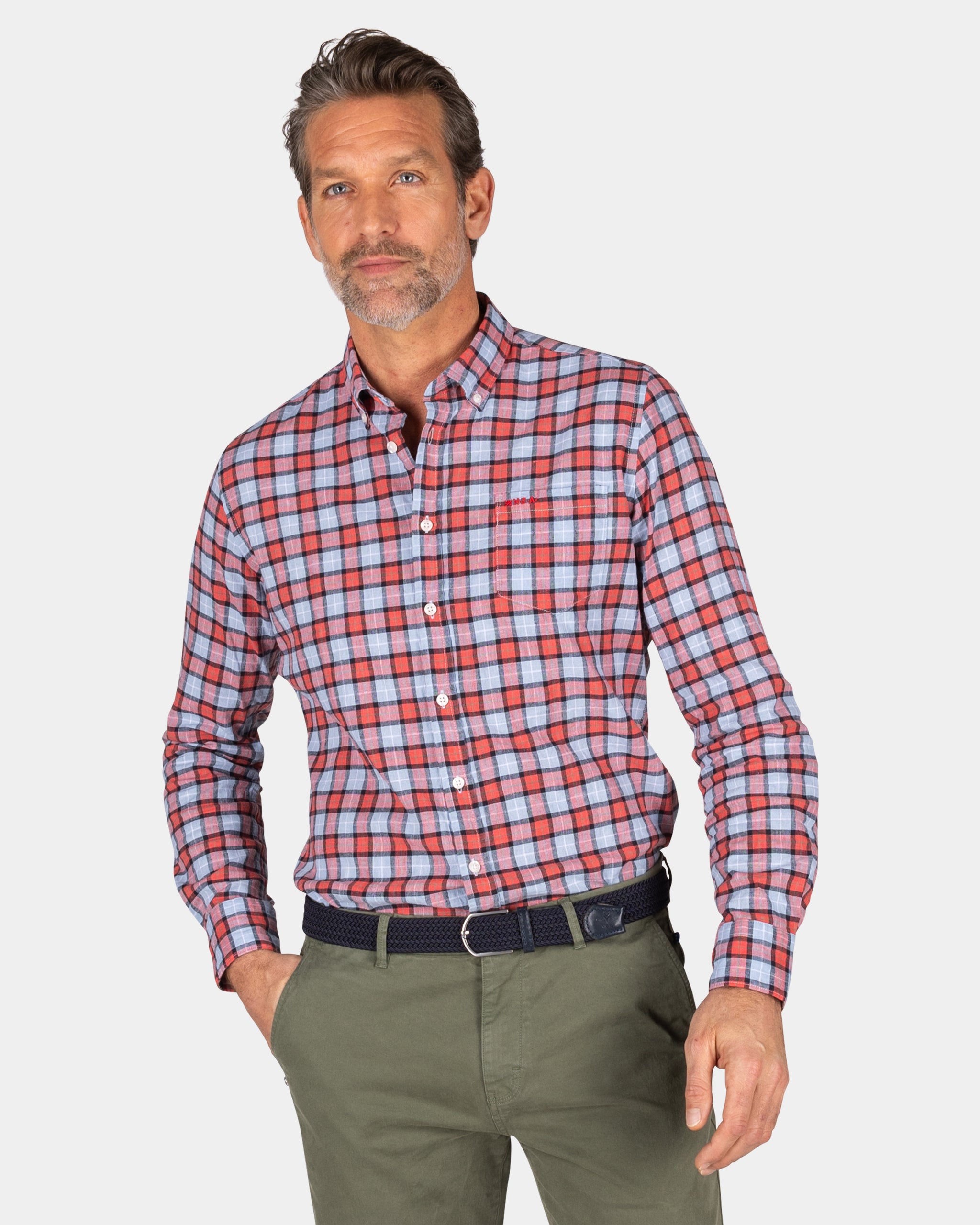 Camisa de cuadros roja y azul - Midnight Navy Camisa de cuadros roja y azul - Midnight Navy