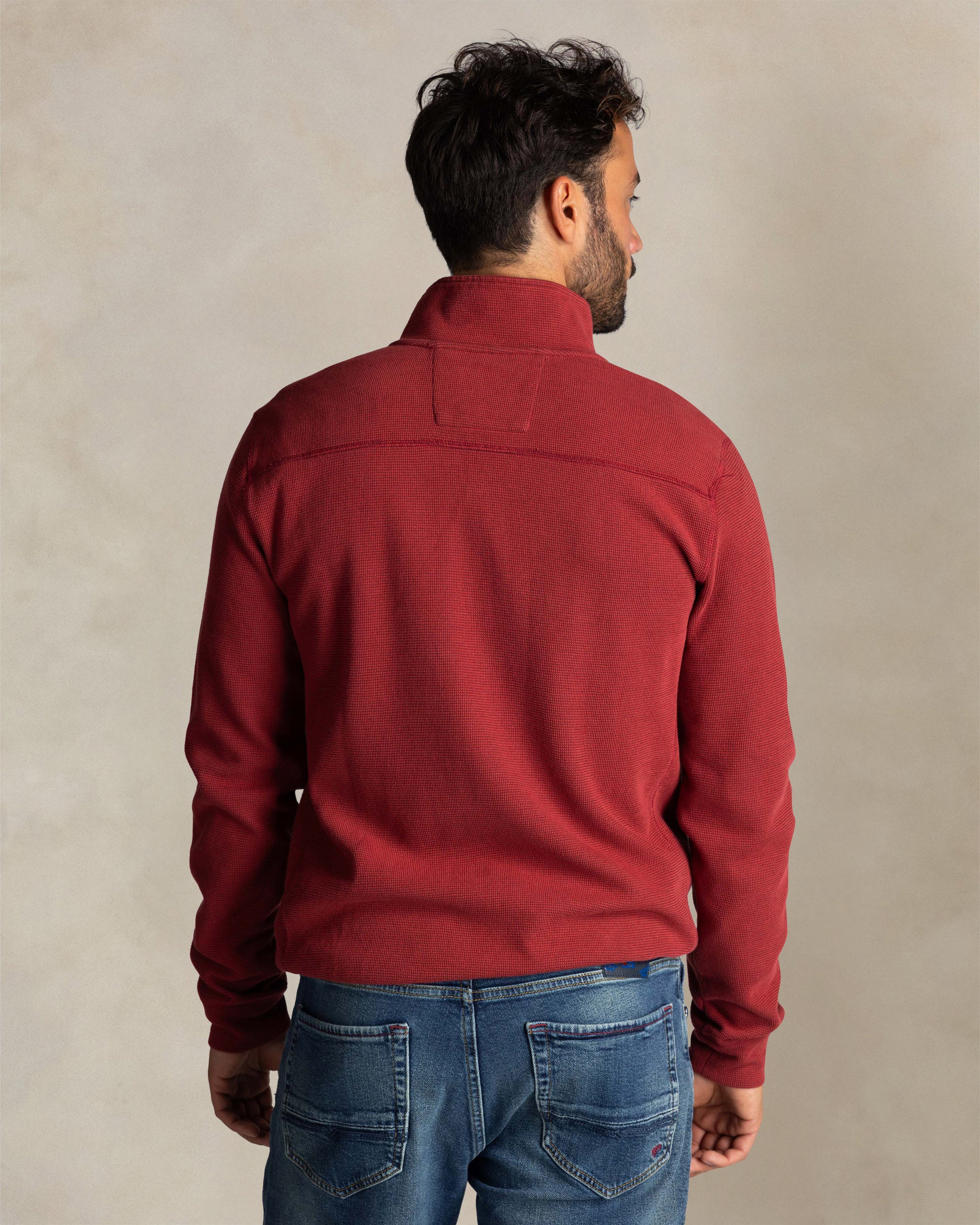 Red cotton half zip sweater Red cotton half zip sweater