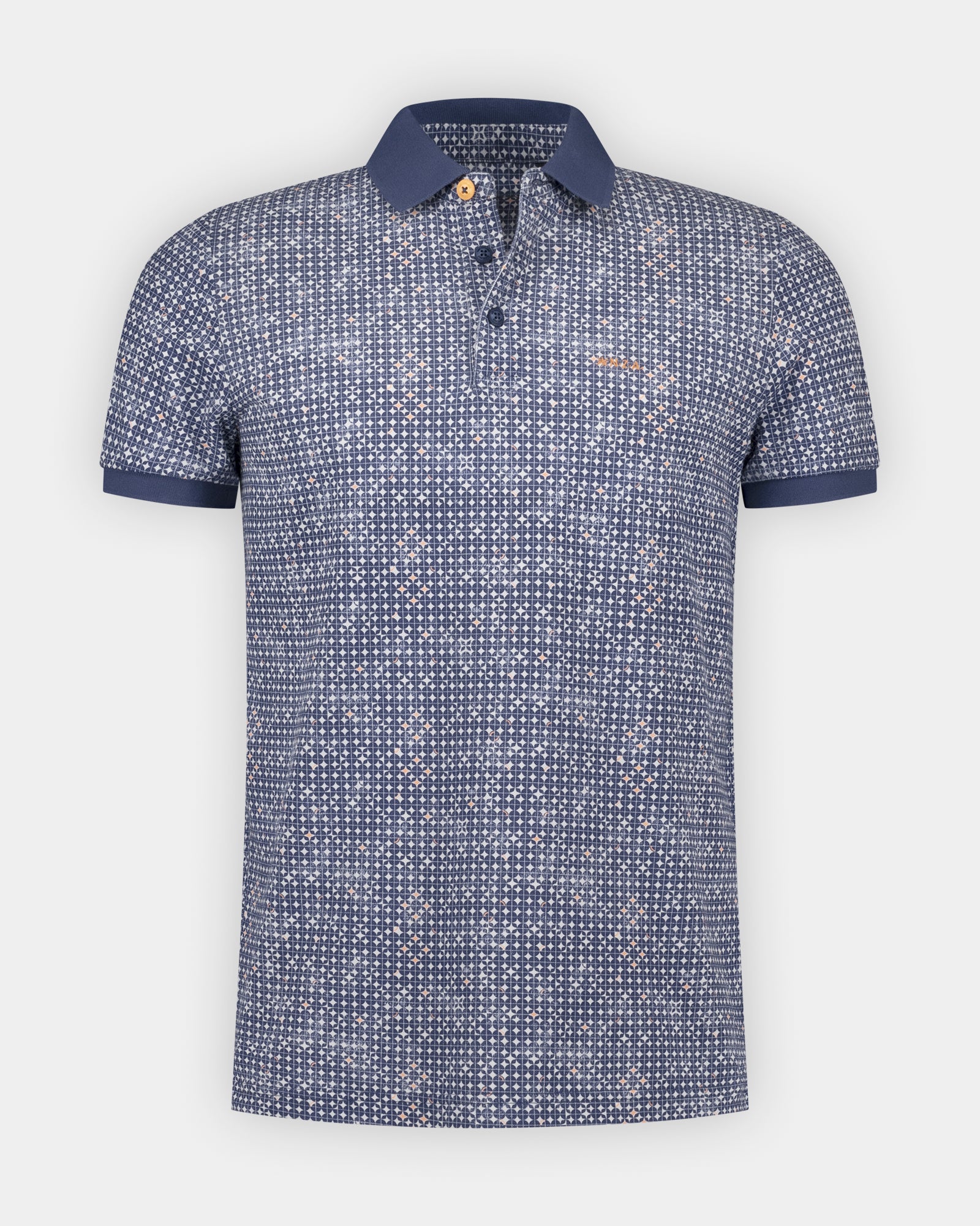 Polo donkerblauw 100% coton imprimé Polo donkerblauw 100% coton imprimé