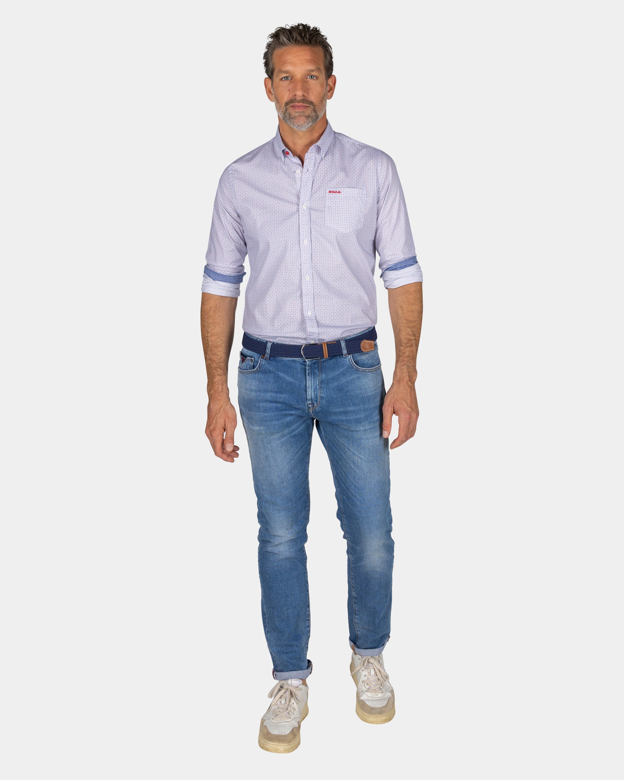 Camisa de algodón gris claro - Ecru Camisa de algodón gris claro - Ecru