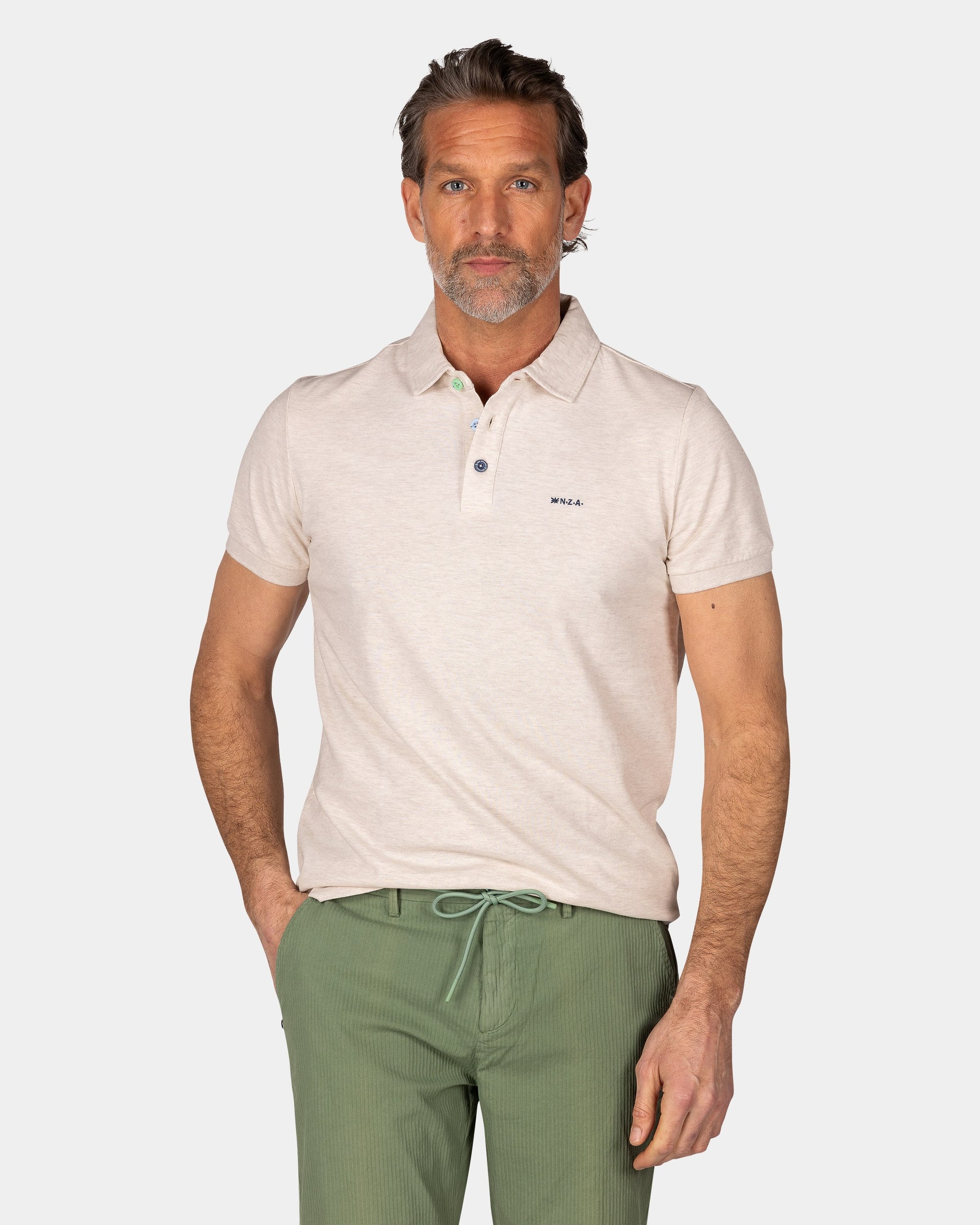 Polo uni en coton beige Polo uni en coton beige