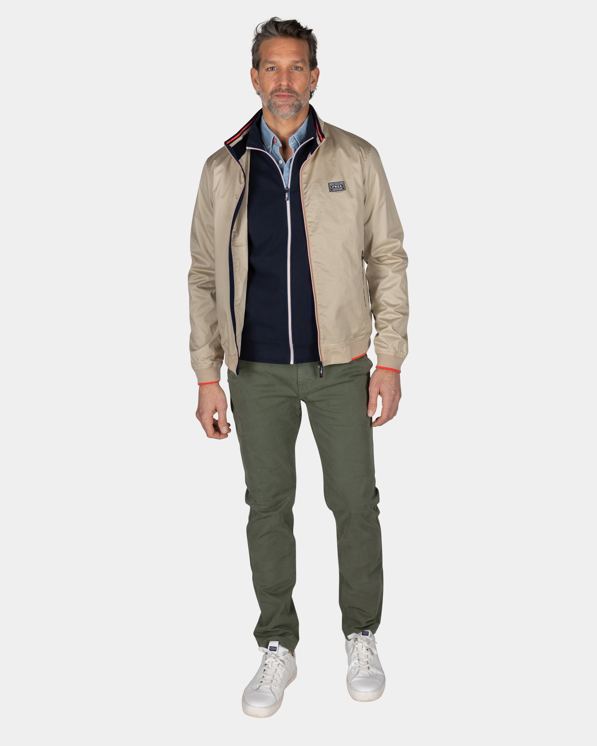 Beige katoenen bomberjack Beige katoenen bomberjack