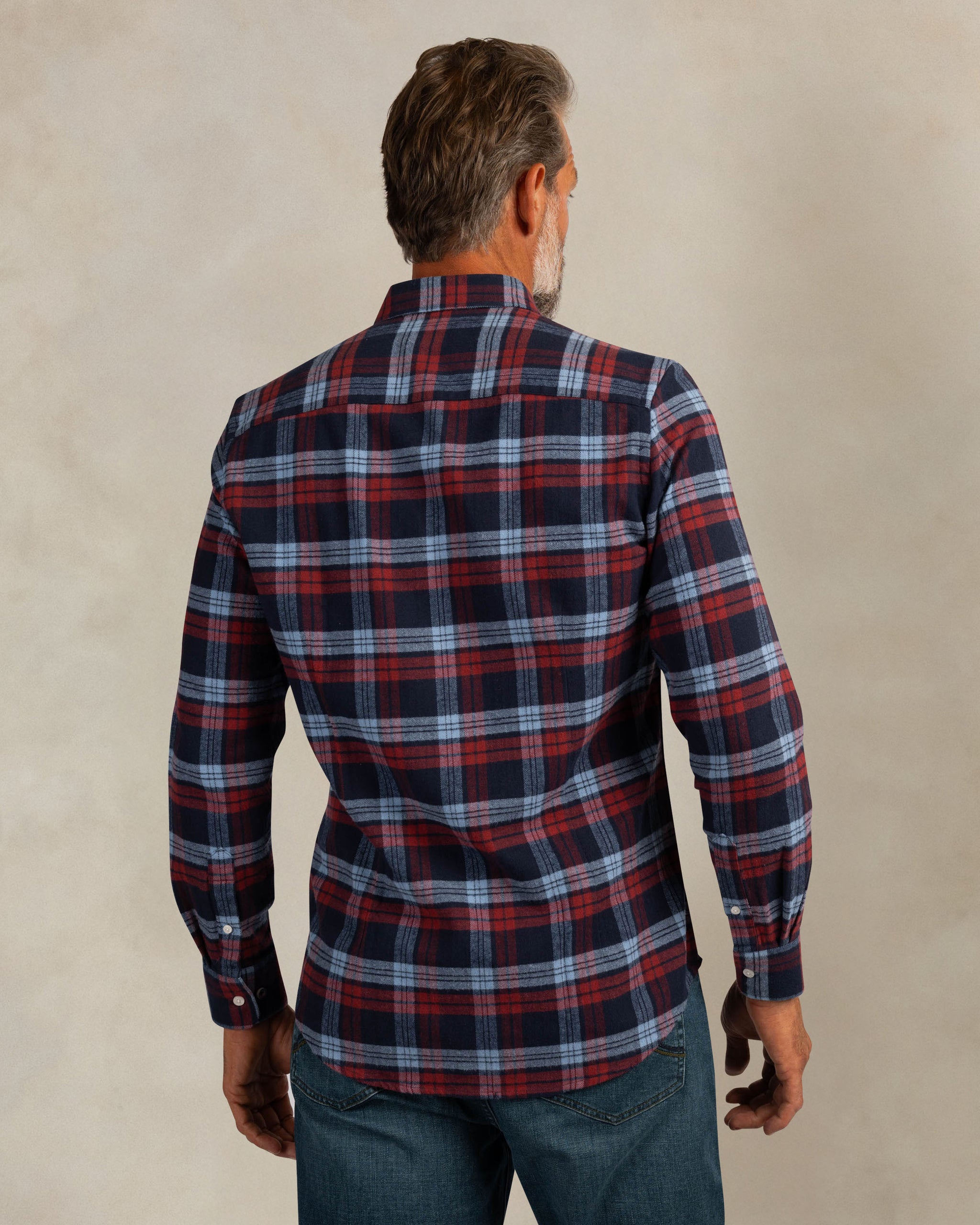 Dark blue flannel stretch shirt Dark blue flannel stretch shirt