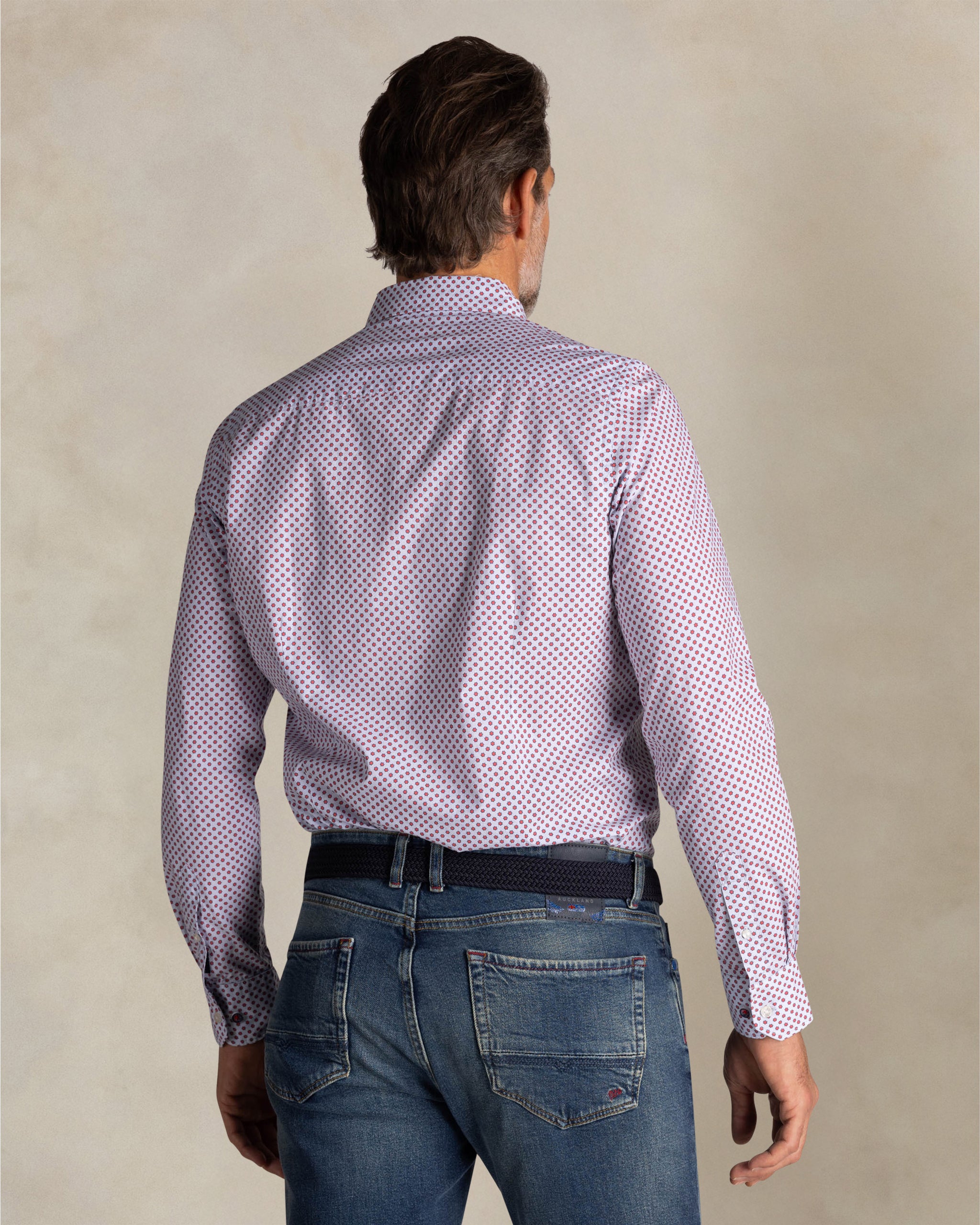 Blue cotton shirt with print Blue cotton shirt with print