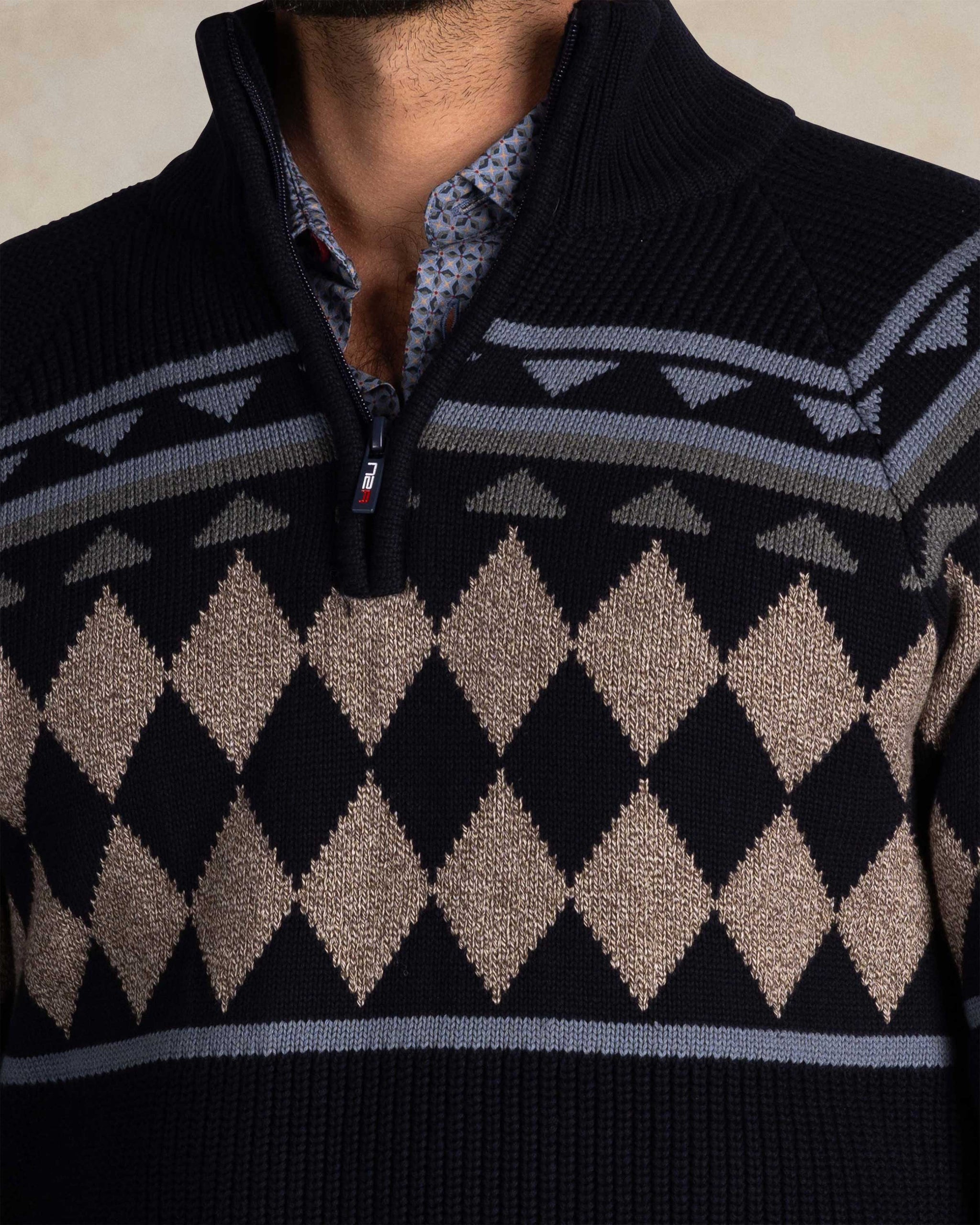 Blue cotton half zip sweater Blue cotton half zip sweater