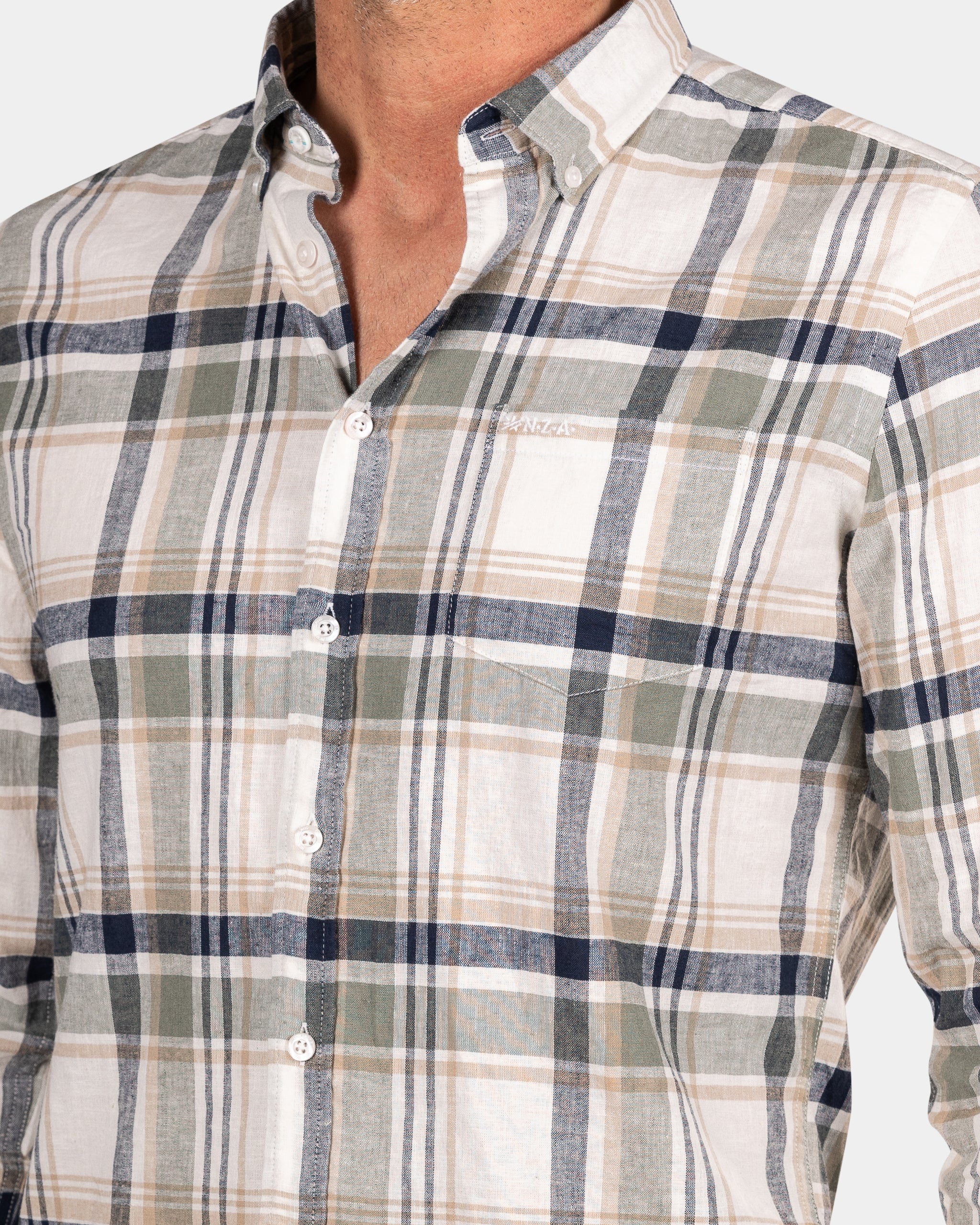 Grijs en groen geruit overhemd - Sage Grijs en groen geruit overhemd - Sage