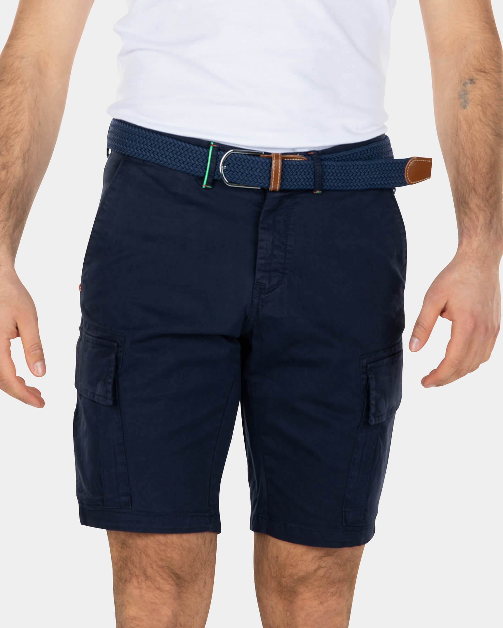 Katoen stretch cargo shorts - Key Navy Katoen stretch cargo shorts - Key Navy