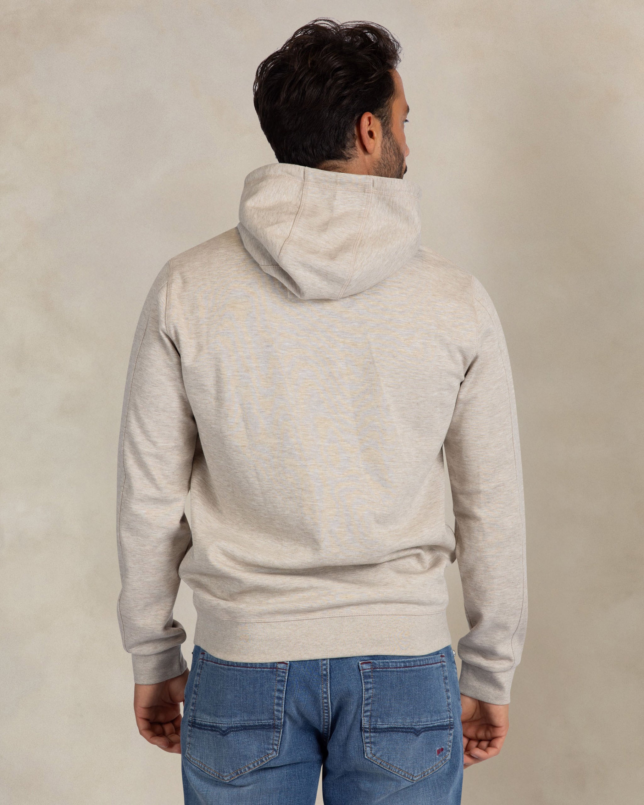 Ecru katoenen logo hoodie Ecru katoenen logo hoodie