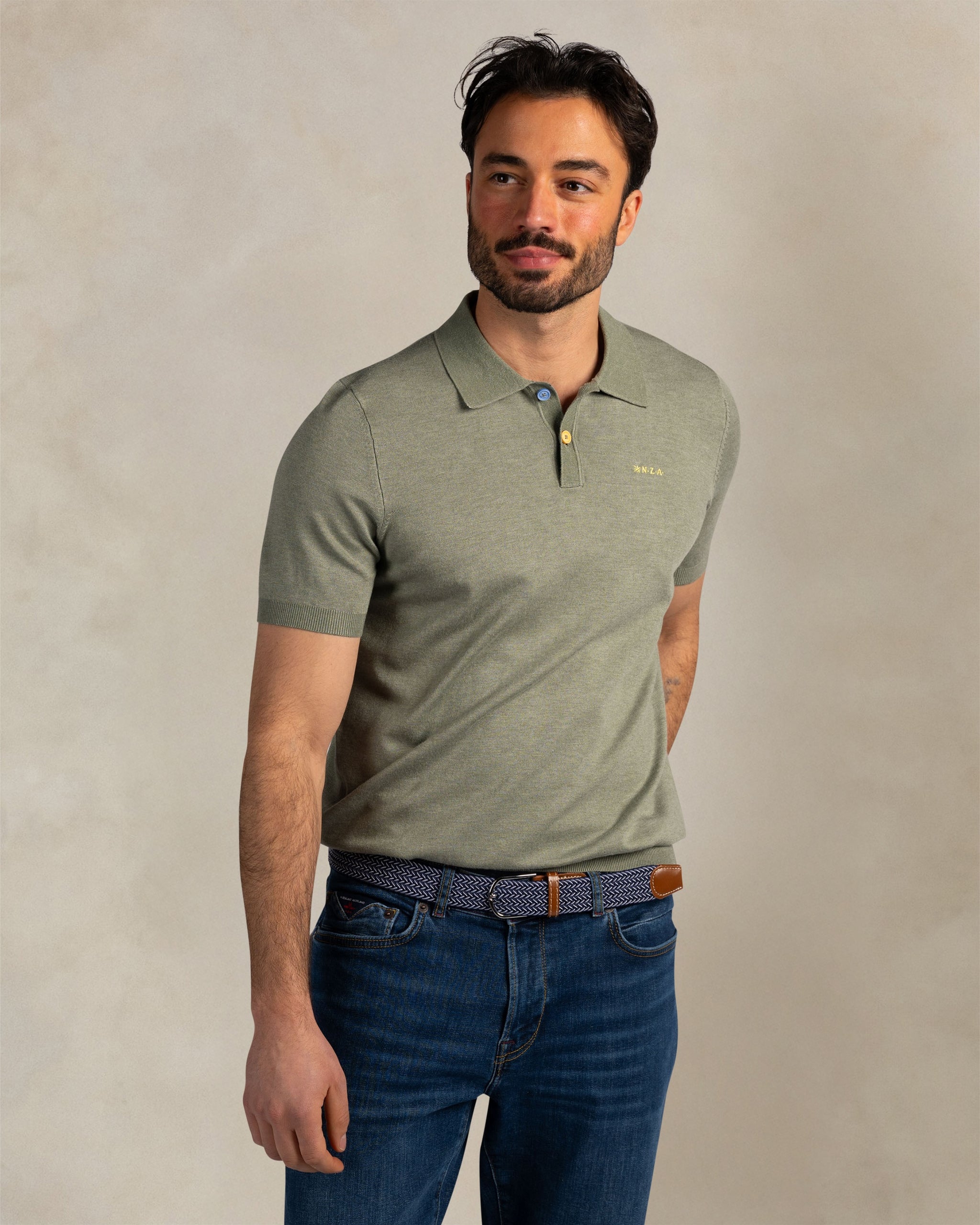 Groene stretch polo Groene stretch polo