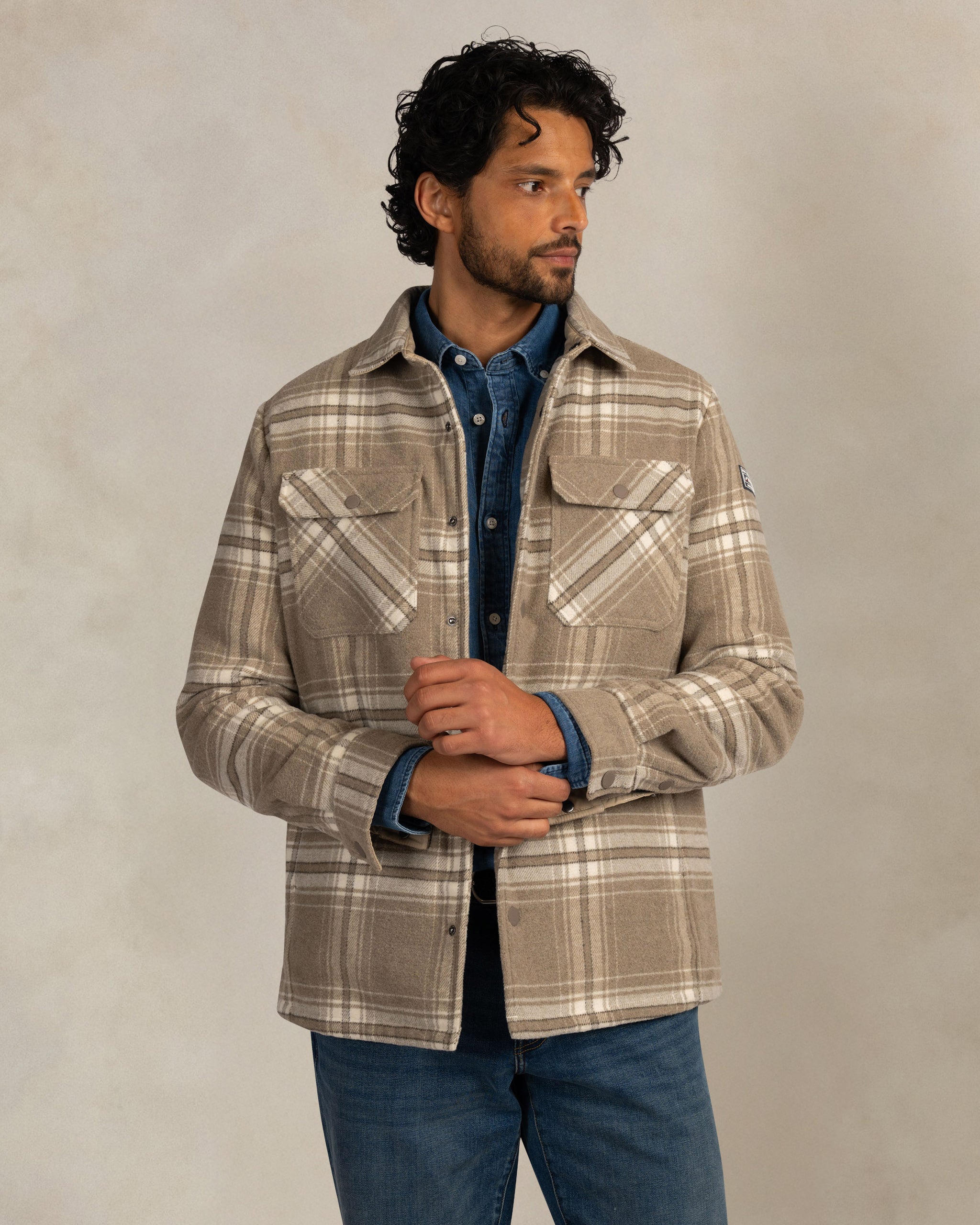 Brown wool lined overshirt Brown wool lined overshirt