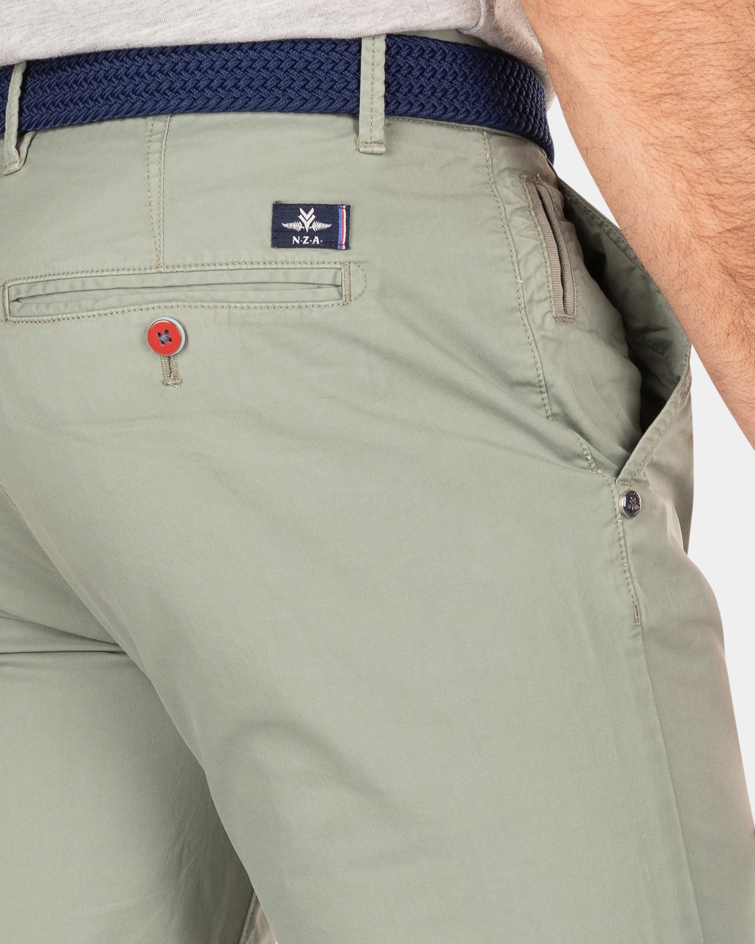 Katoenen chino met stretch - Mellow Army Katoenen chino met stretch - Mellow Army