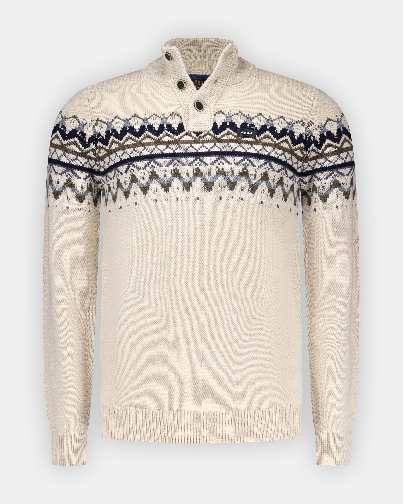 Ecru wollen trui met knoopsluiting Ecru wollen trui met knoopsluiting