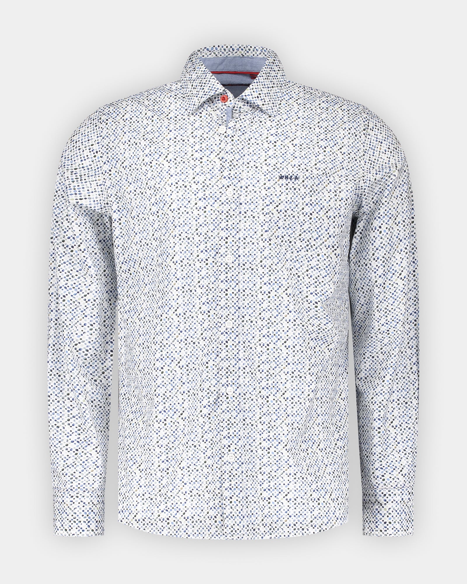 Ecru bedrucktes Baumwollhemd Ecru bedrucktes Baumwollhemd