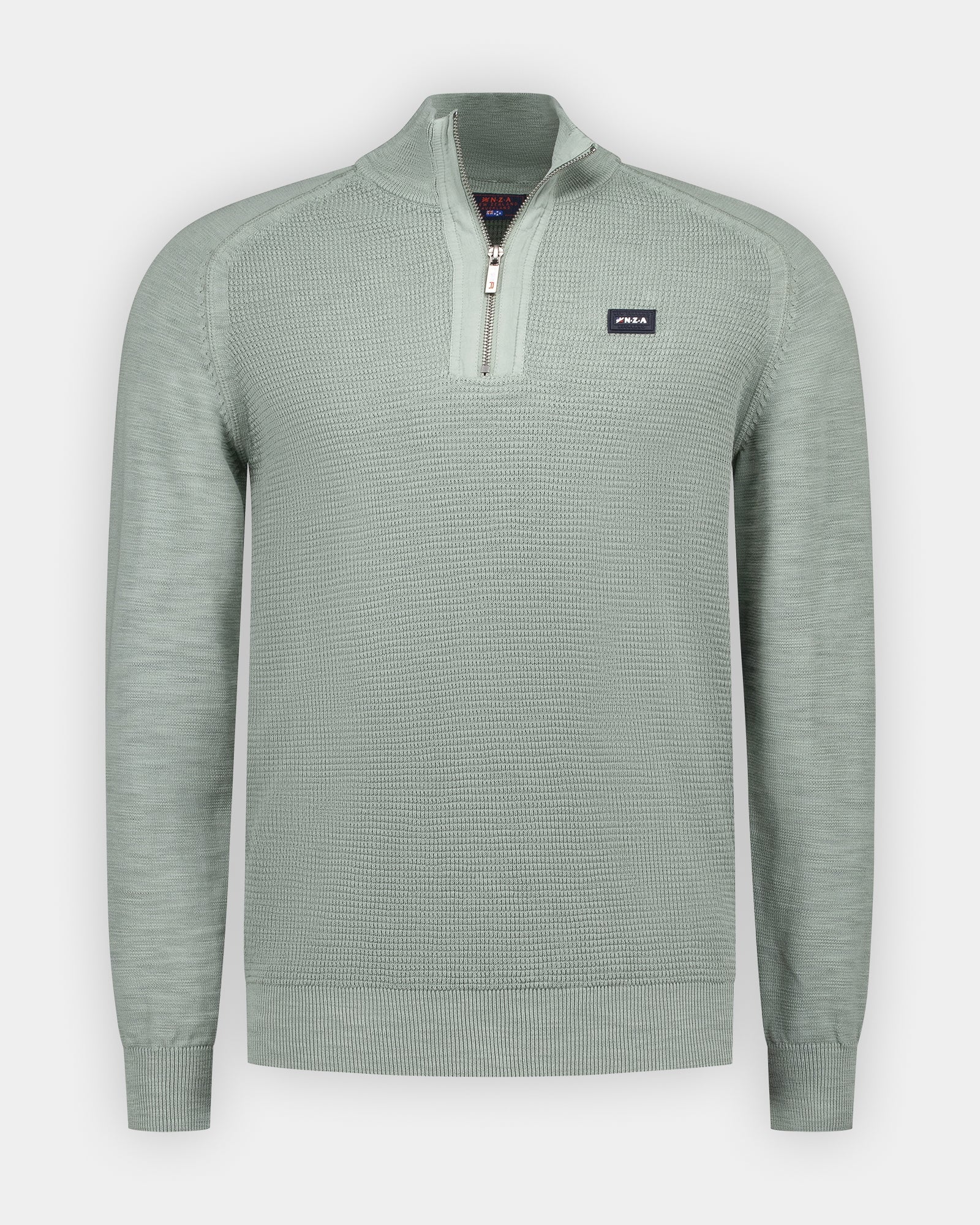 Groene katoenen half zip trui Groene katoenen half zip trui