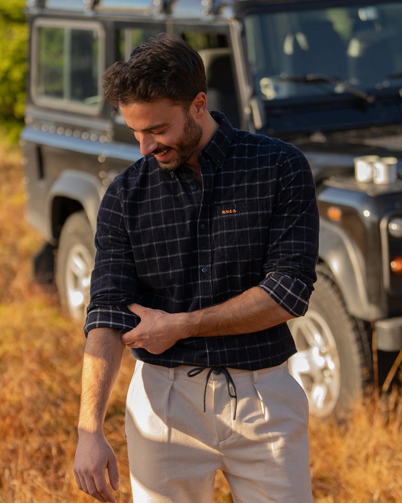 Chemise stretch en coton bleu Chemise stretch en coton bleu