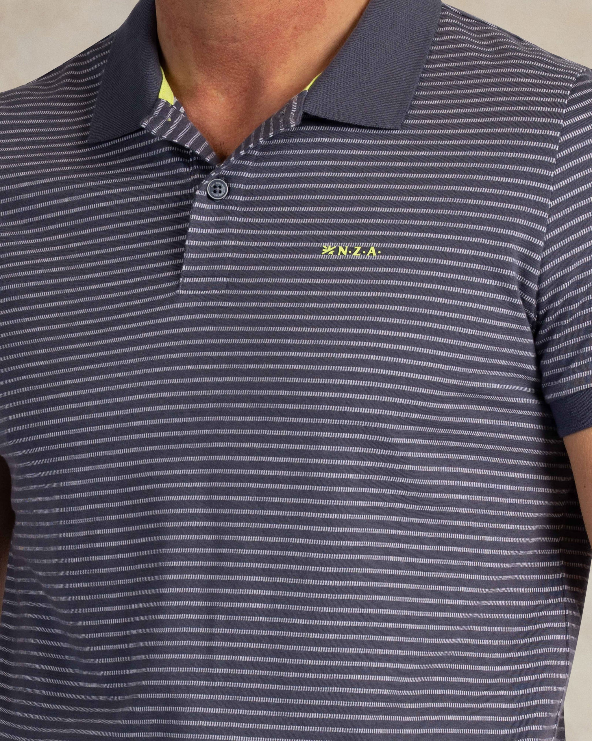 Polo bleu marine 100% coton imprimé Polo bleu marine 100% coton imprimé