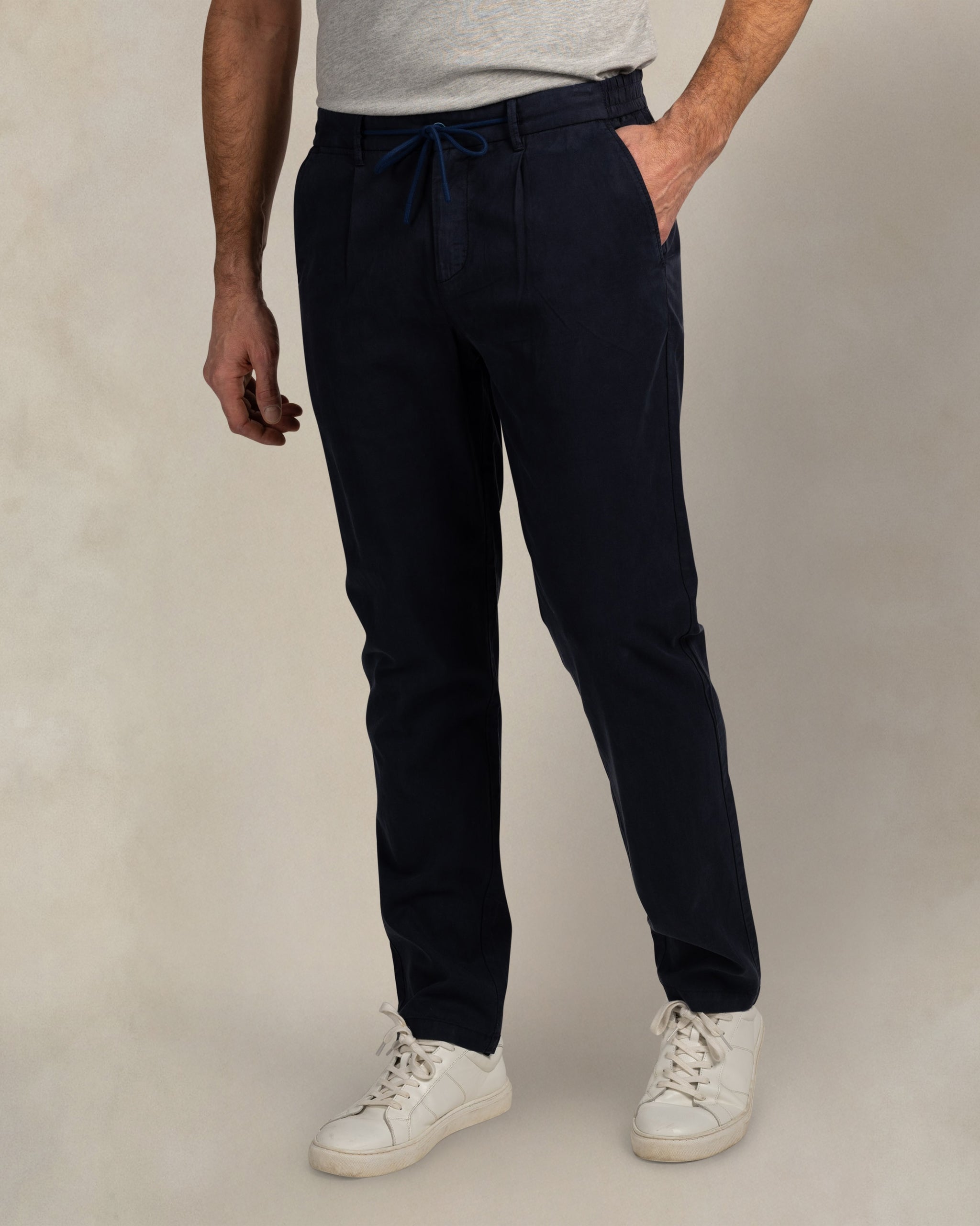 Napier blauwe katoenen stretch chino Napier blauwe katoenen stretch chino