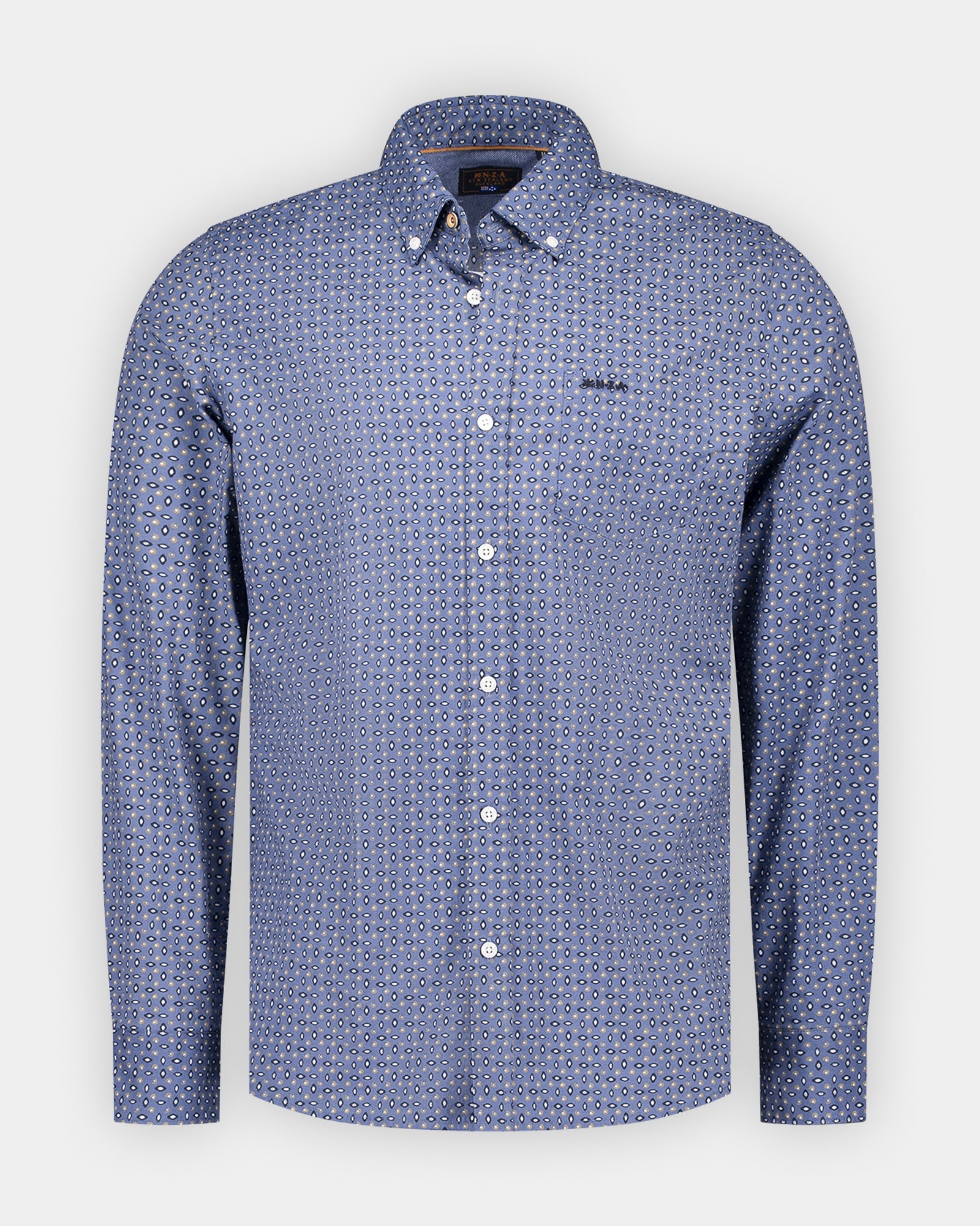 Blue cotton shirt with print Blue cotton shirt with print