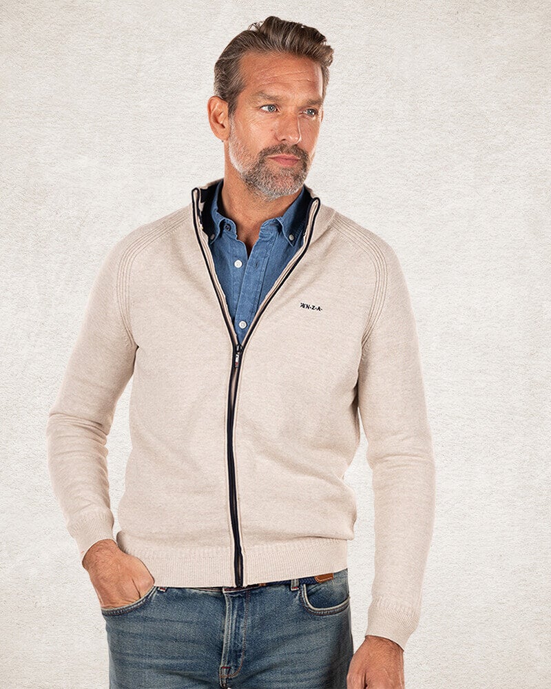 Einfarbiger Strickjacke aus Baumwoll Einfarbiger Strickjacke aus Baumwoll