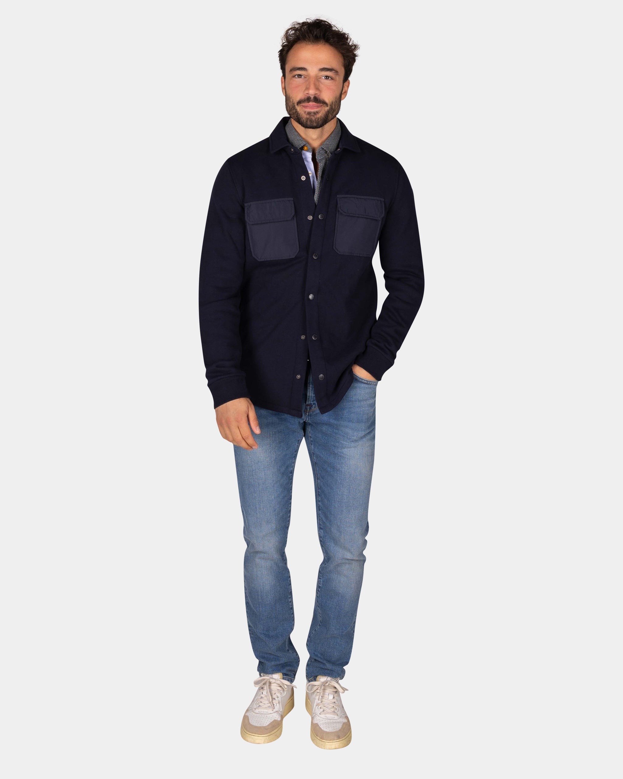 Dark blue fleece overshirt - Winter Navy Dark blue fleece overshirt - Winter Navy