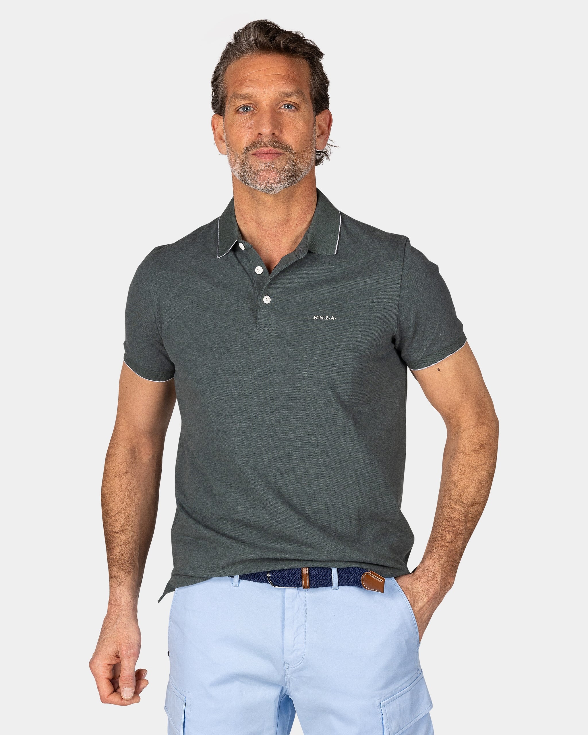 Polo basique en coton vert Polo basique en coton vert