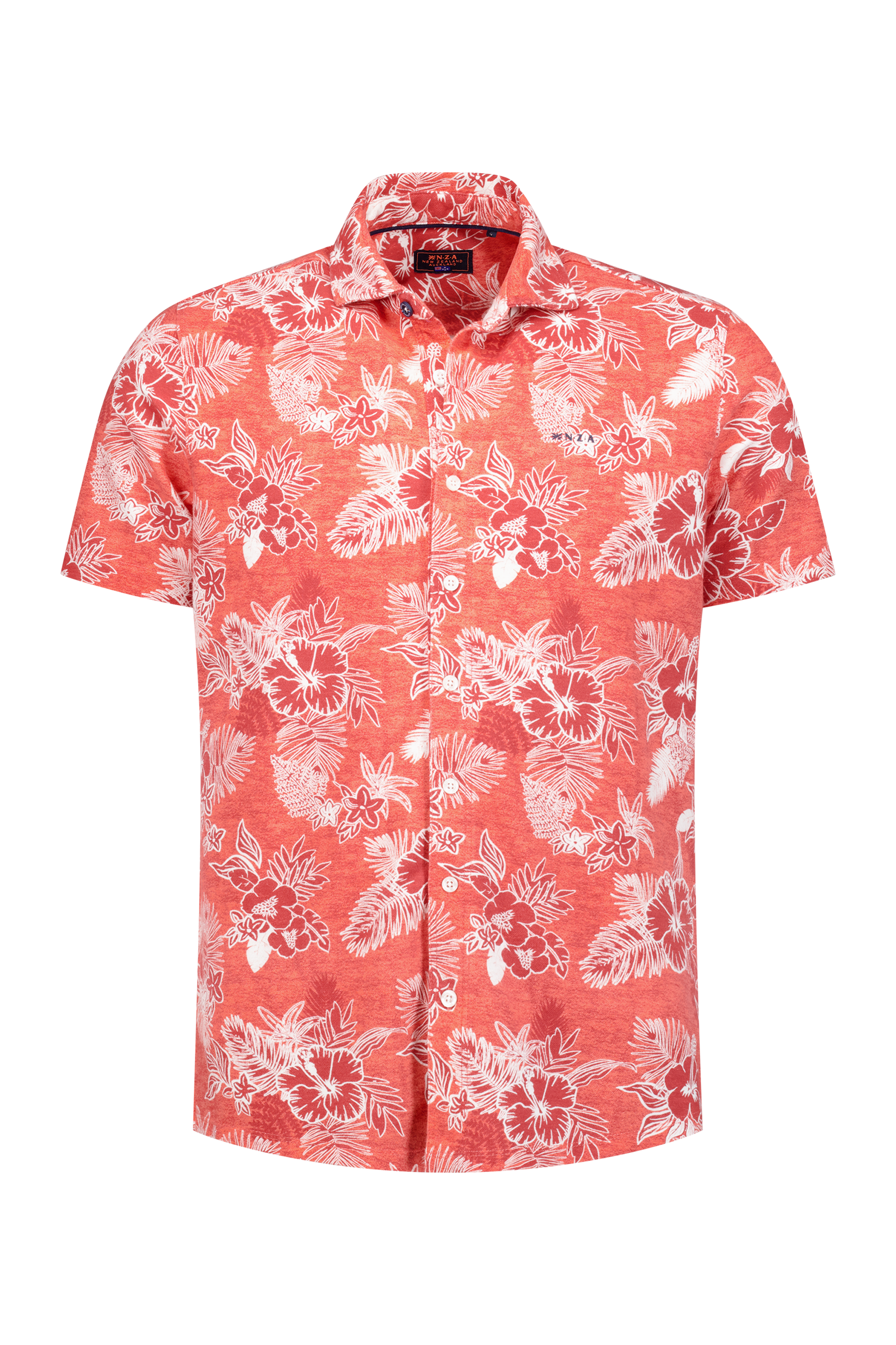 Chemise orange ネ fleurs blanches - Fresh Orange Chemise orange ネ fleurs blanches - Fresh Orange