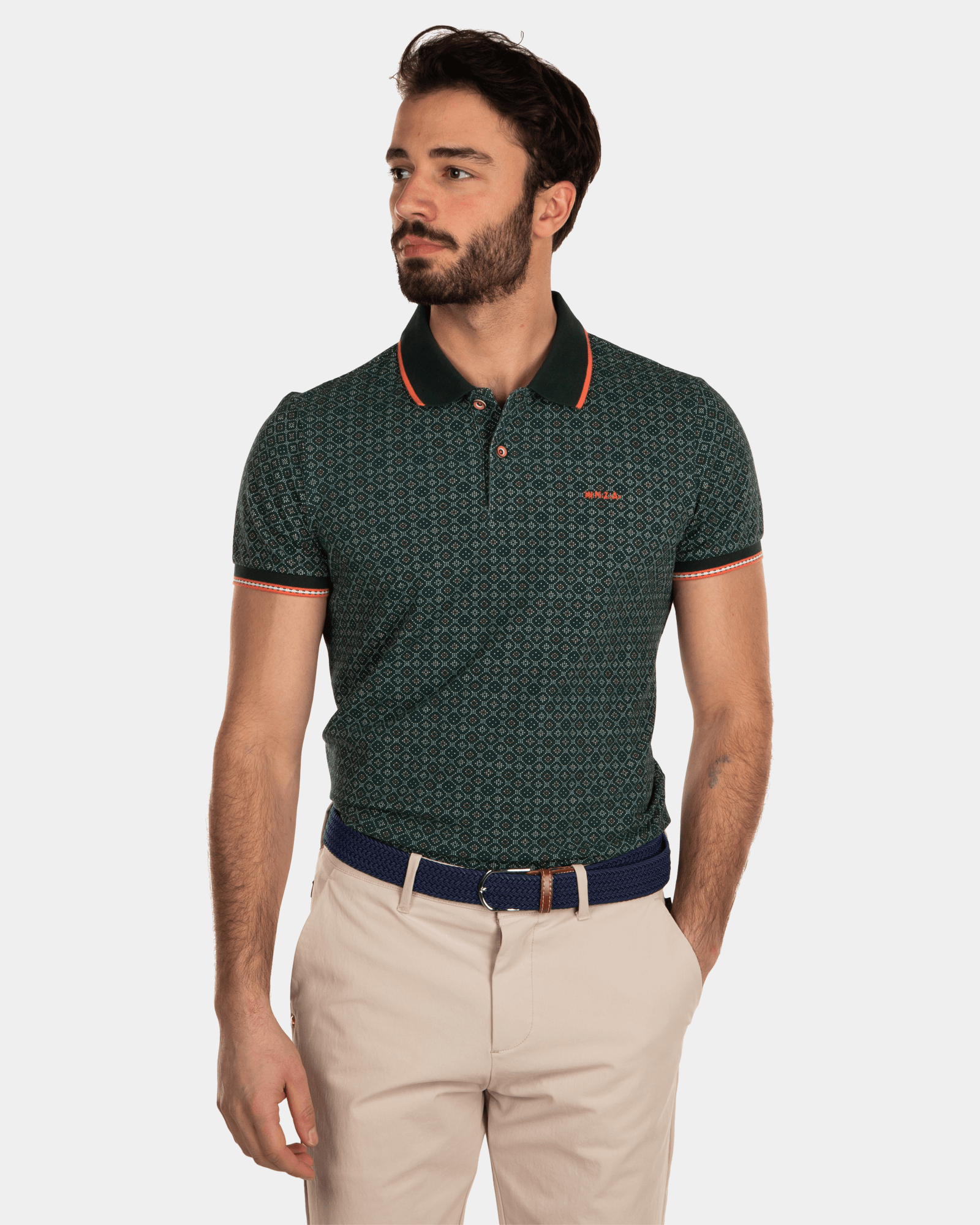 Dotted polo shirt - Dark Pine Dotted polo shirt - Dark Pine