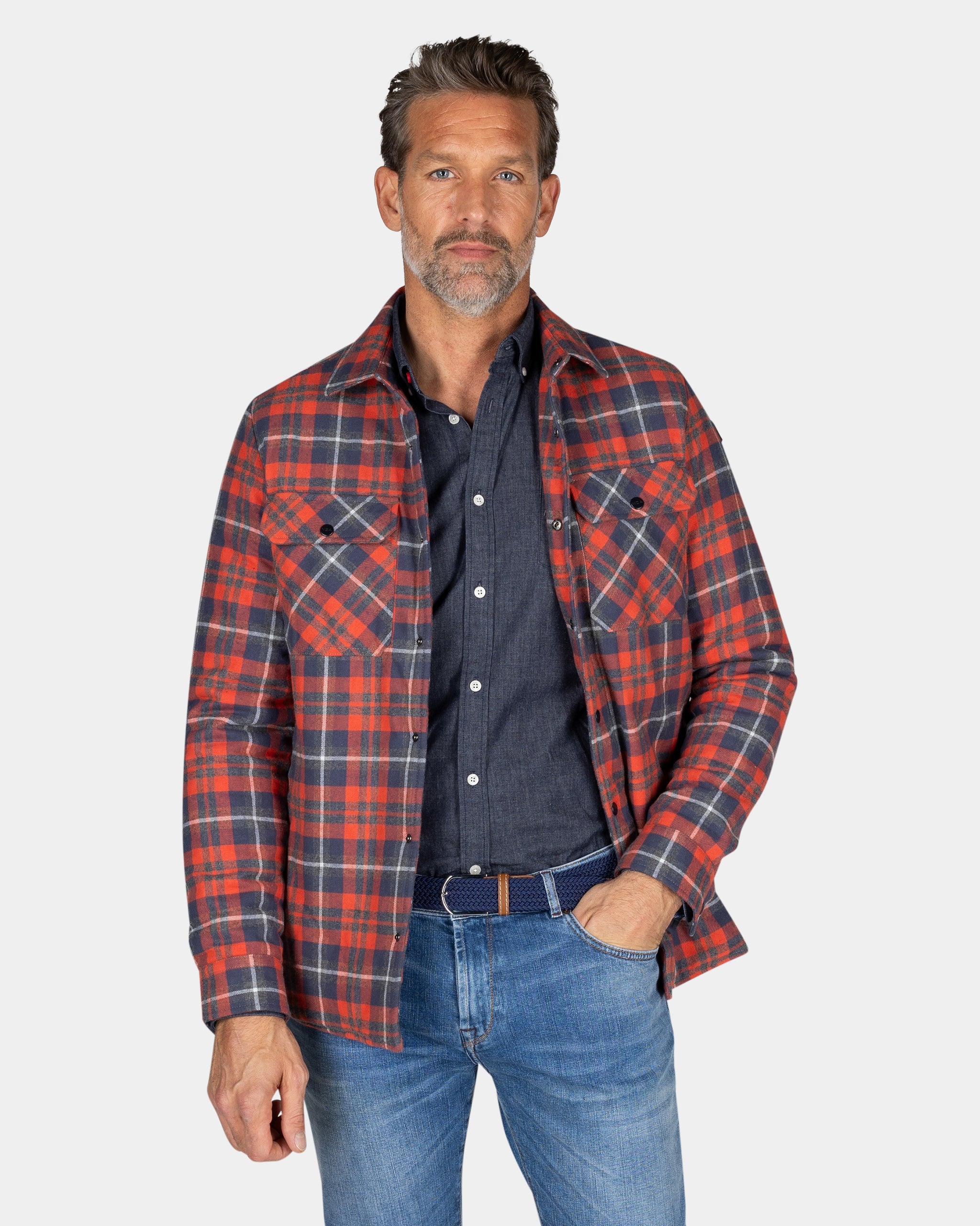 Camisa de franela acolchada a cuadros rojo - Reef Red Camisa de franela acolchada a cuadros rojo - Reef Red