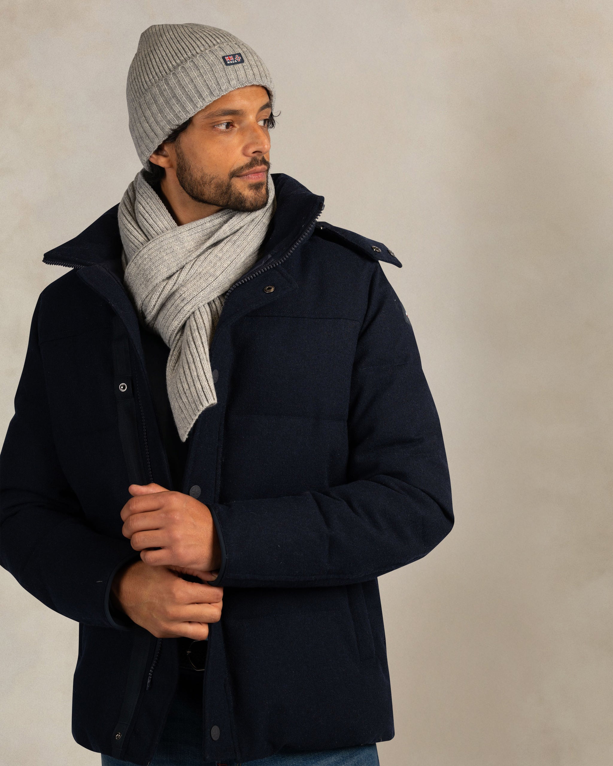 Ecru wool blend beanie Ecru wool blend beanie