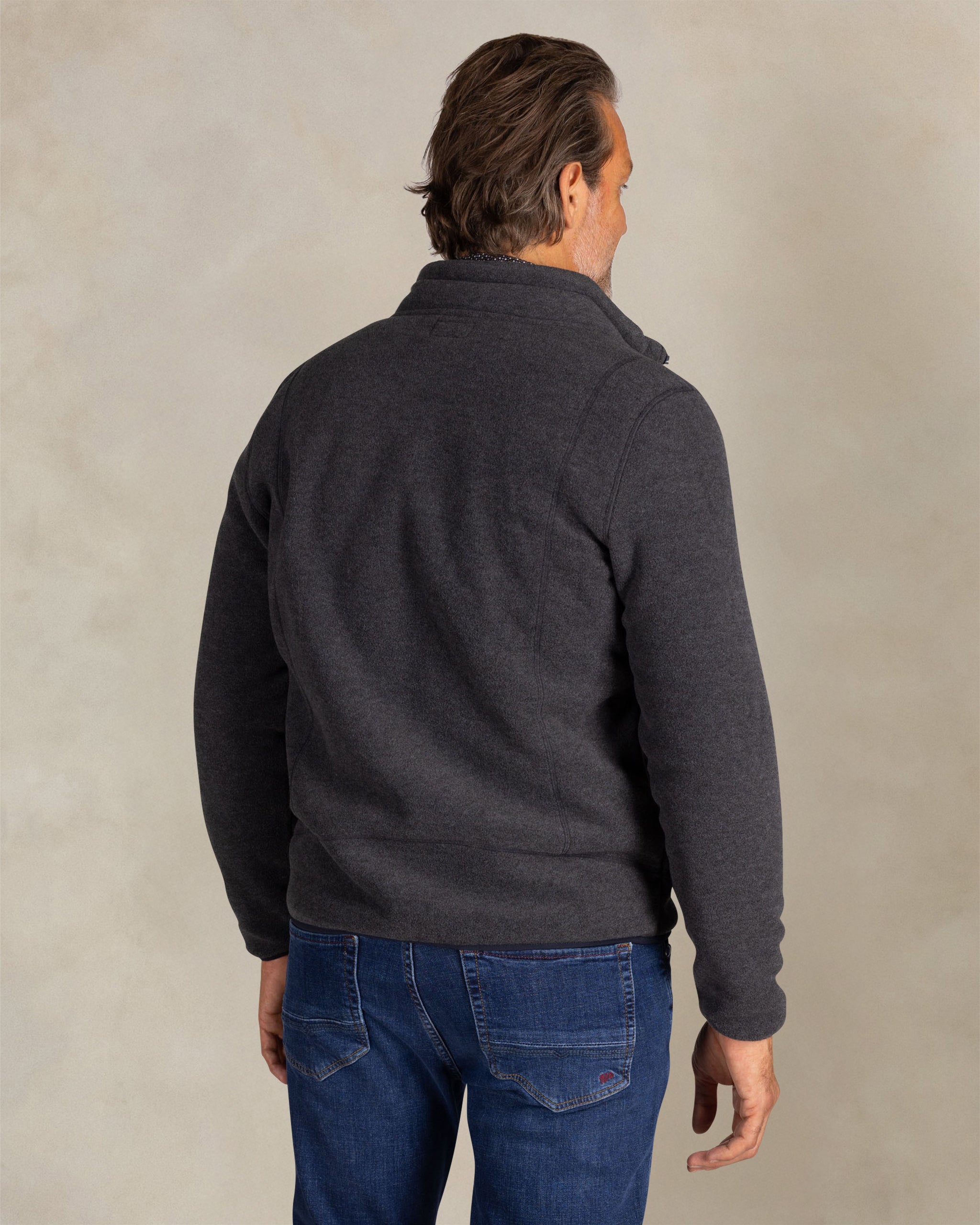 Jersey crudo con media cremallera Jersey crudo con media cremallera