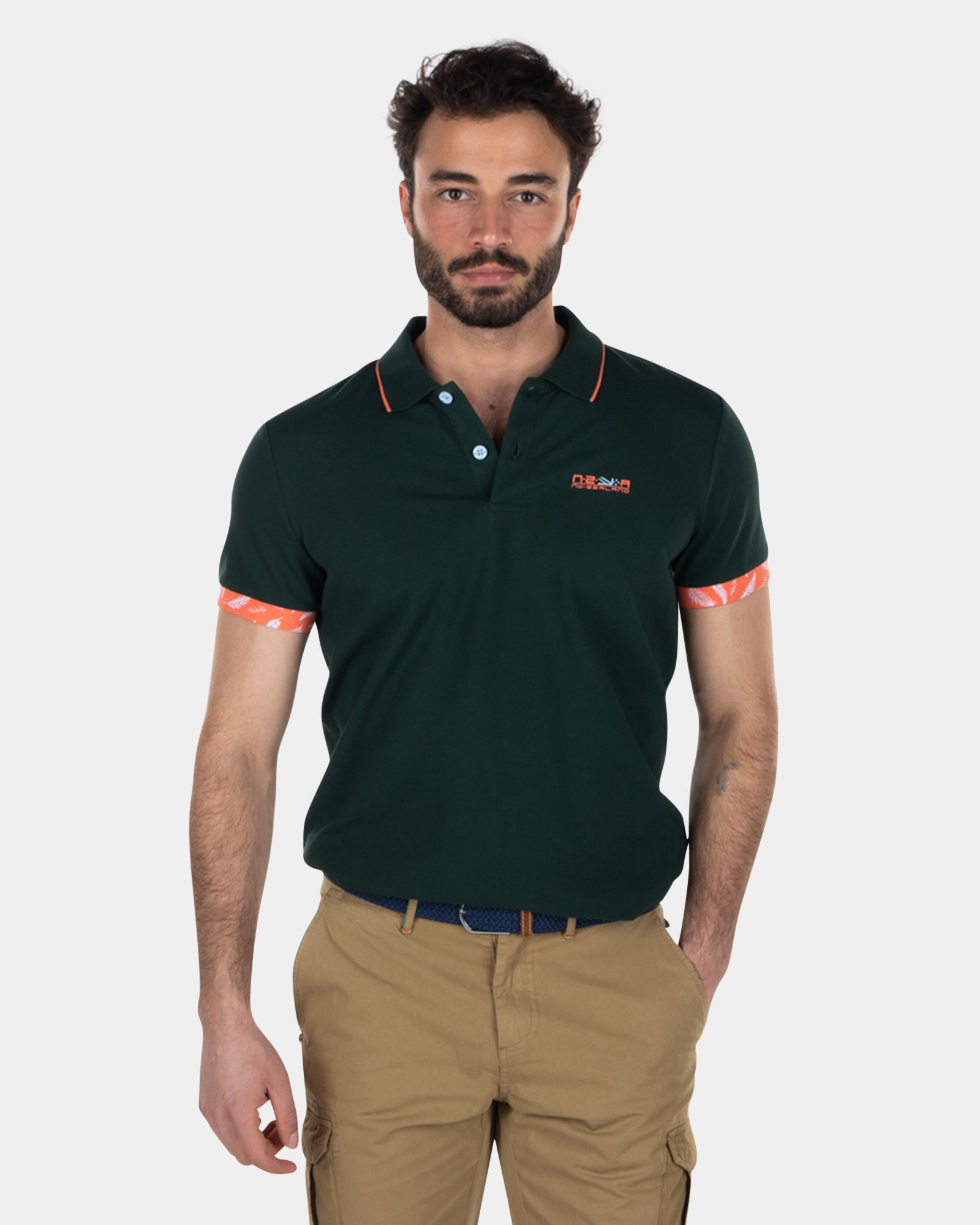 Polo de algodón elástico - Dark Pine Polo de algodón elástico - Dark Pine