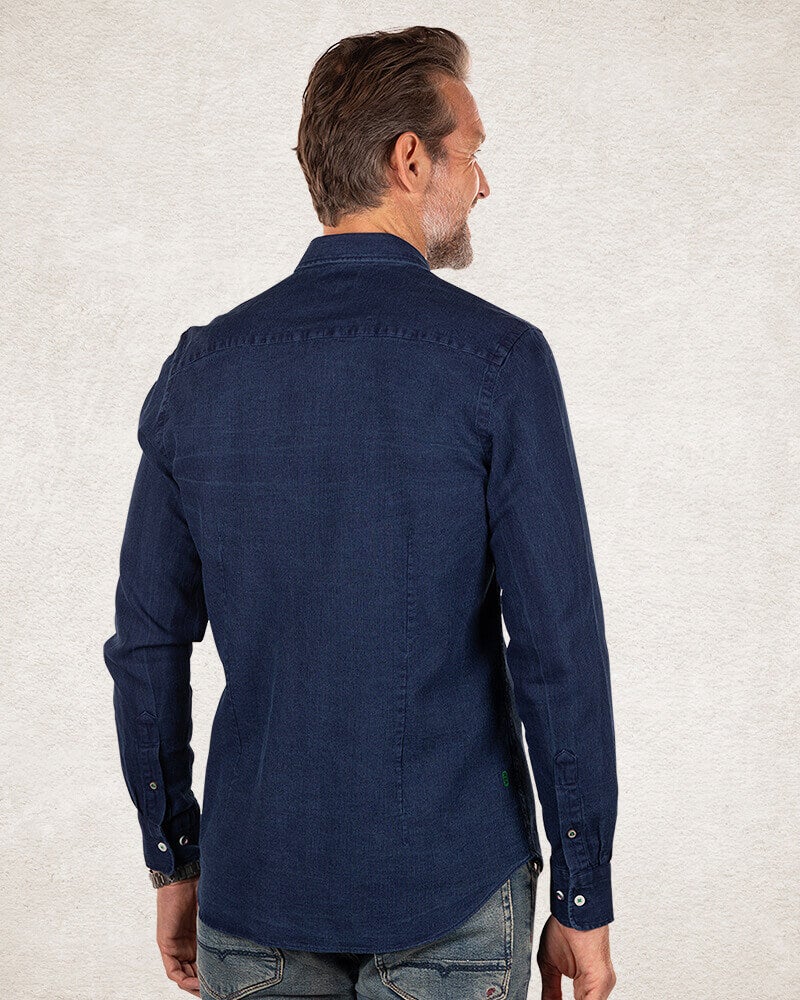 Donkerblauw overhemd met lange mouwen - Pitch Navy Donkerblauw overhemd met lange mouwen - Pitch Navy