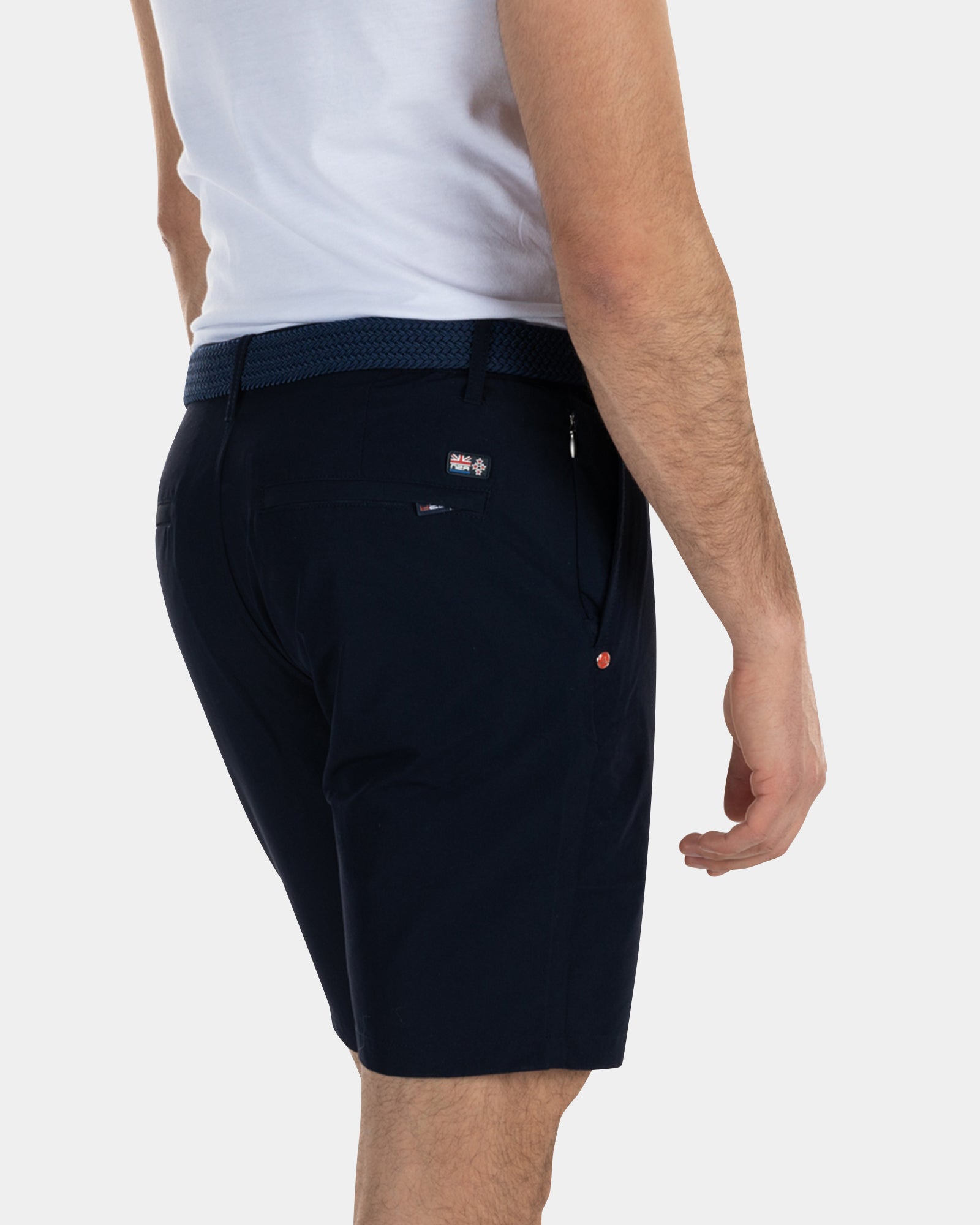 Short chino stretch en polyester - Industrial Navy Short chino stretch en polyester - Industrial Navy