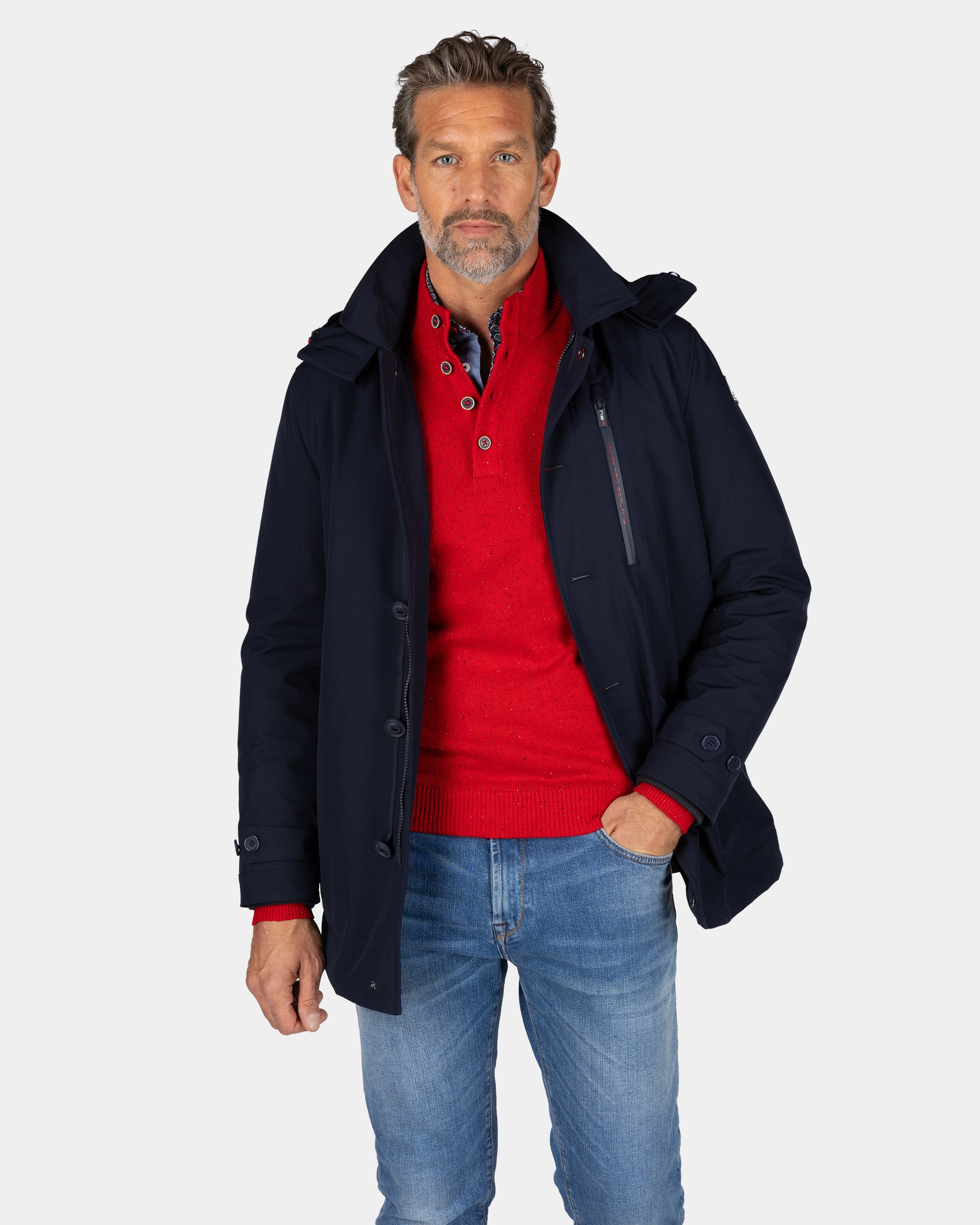 Donkerblauwe parka met capuchon - Winter Navy Donkerblauwe parka met capuchon - Winter Navy