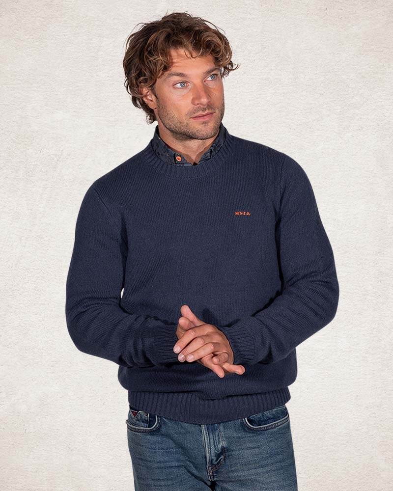 Jersey de punto liso con cuello redondo - Trent Petrol Jersey de punto liso con cuello redondo - Trent Petrol