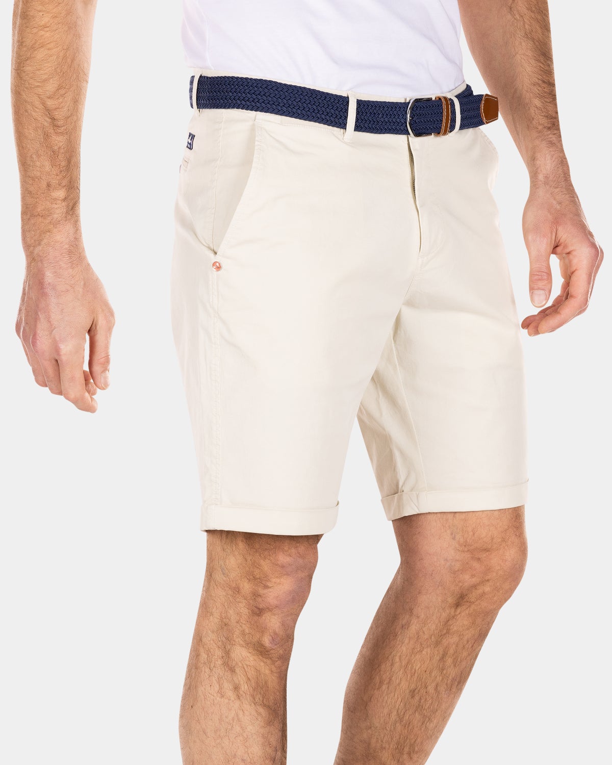 Cotton chino shorts - Cream