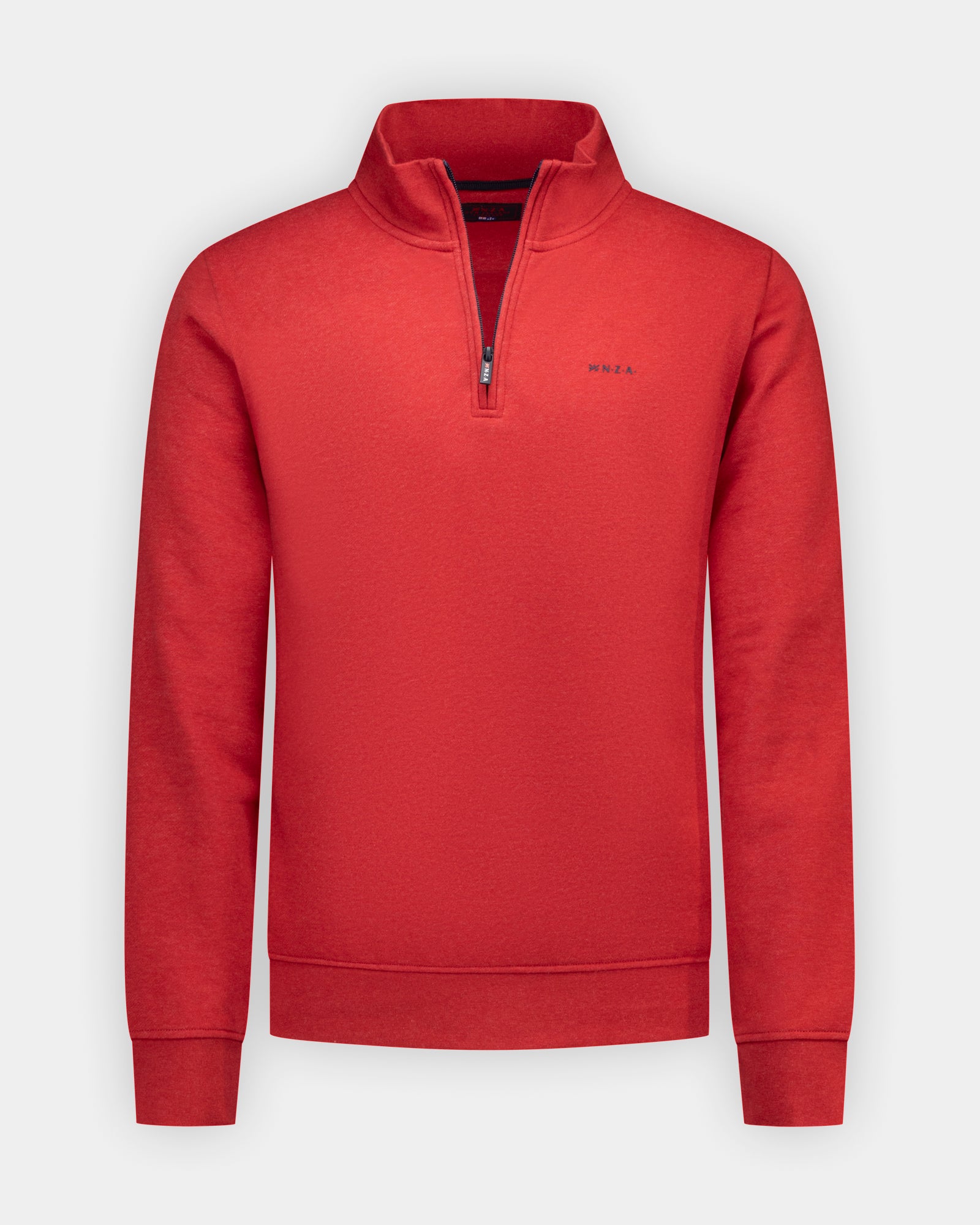Rode katoenen quarter zip sweater Rode katoenen quarter zip sweater