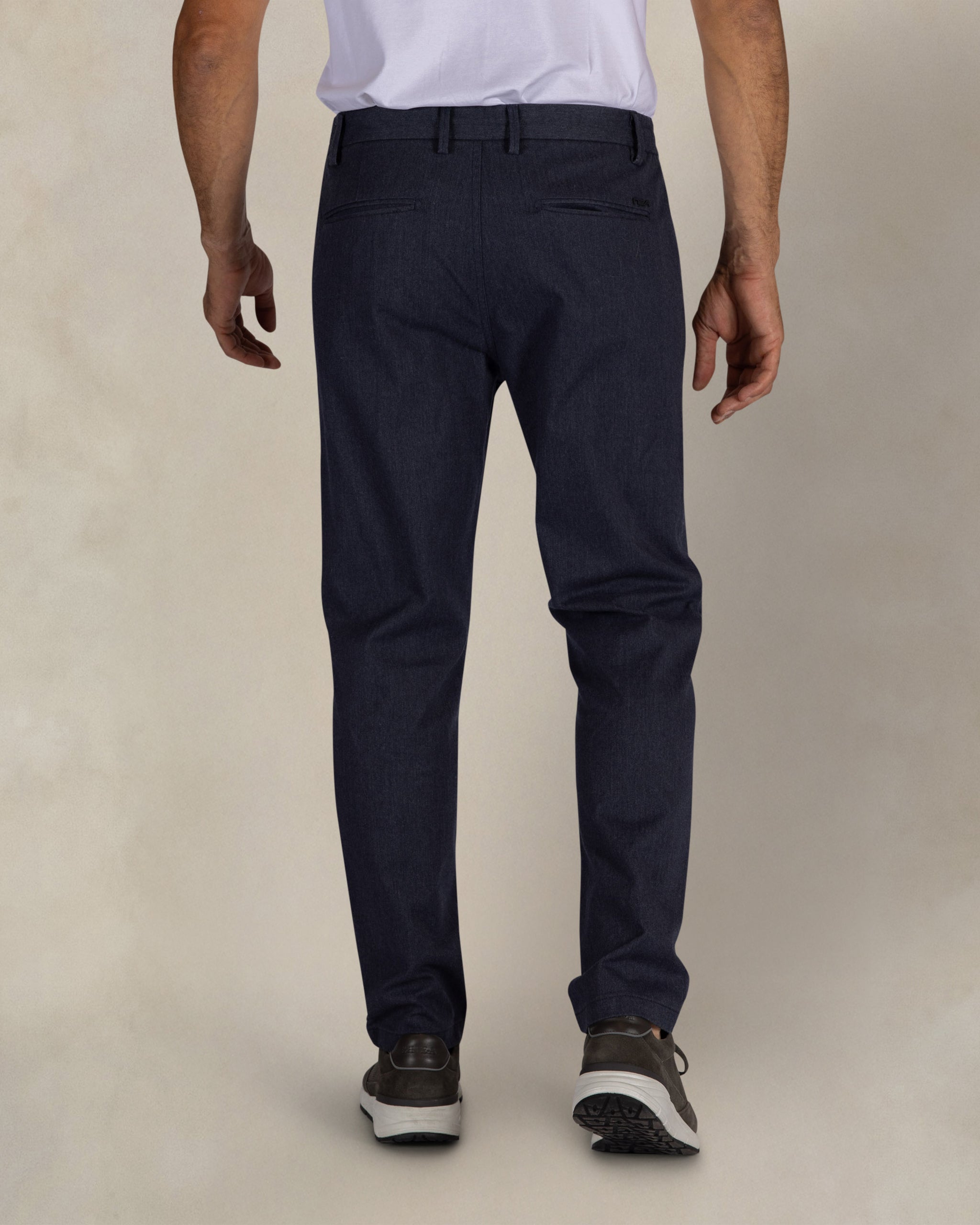 Napier donkerblauwe gemêleerde stretch chino Napier donkerblauwe gemêleerde stretch chino