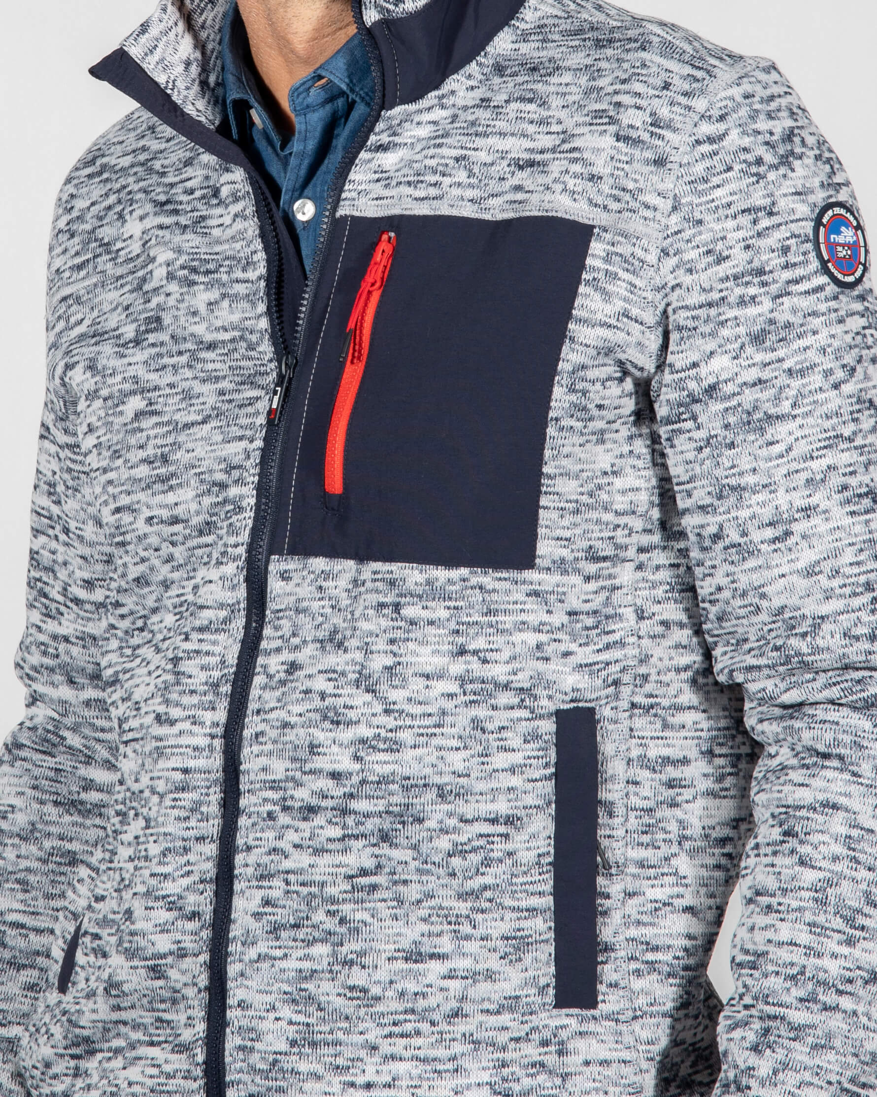 Cardigan chiné sportif Oruaiti - Sea Silt Sand Cardigan chiné sportif Oruaiti - Sea Silt Sand