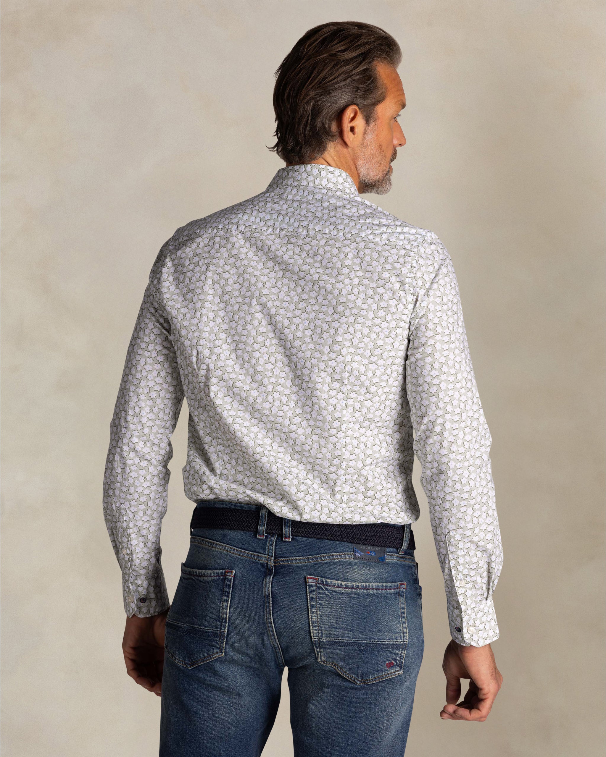 Groene katoenen stretch overhemd Groene katoenen stretch overhemd