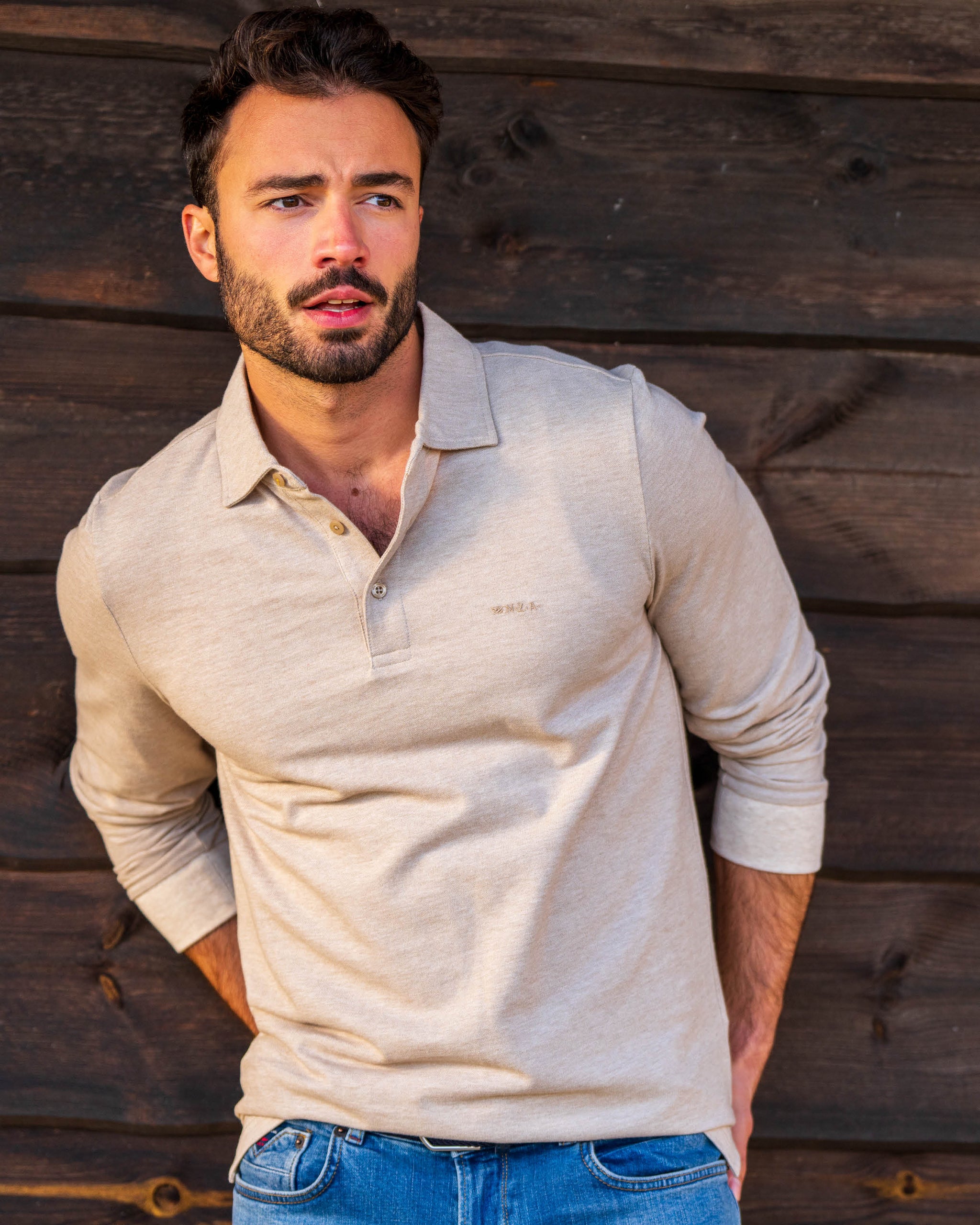 Ecru longshirt polo Ecru longshirt polo