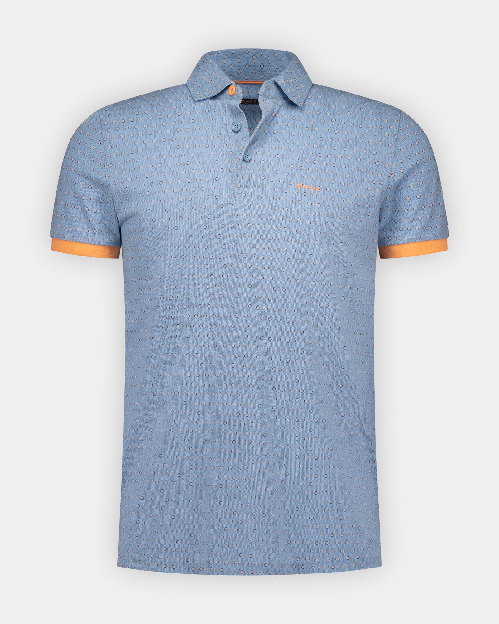 Hellblaues Polo aus 100% Baumwolle mit Print Hellblaues Polo aus 100% Baumwolle mit Print