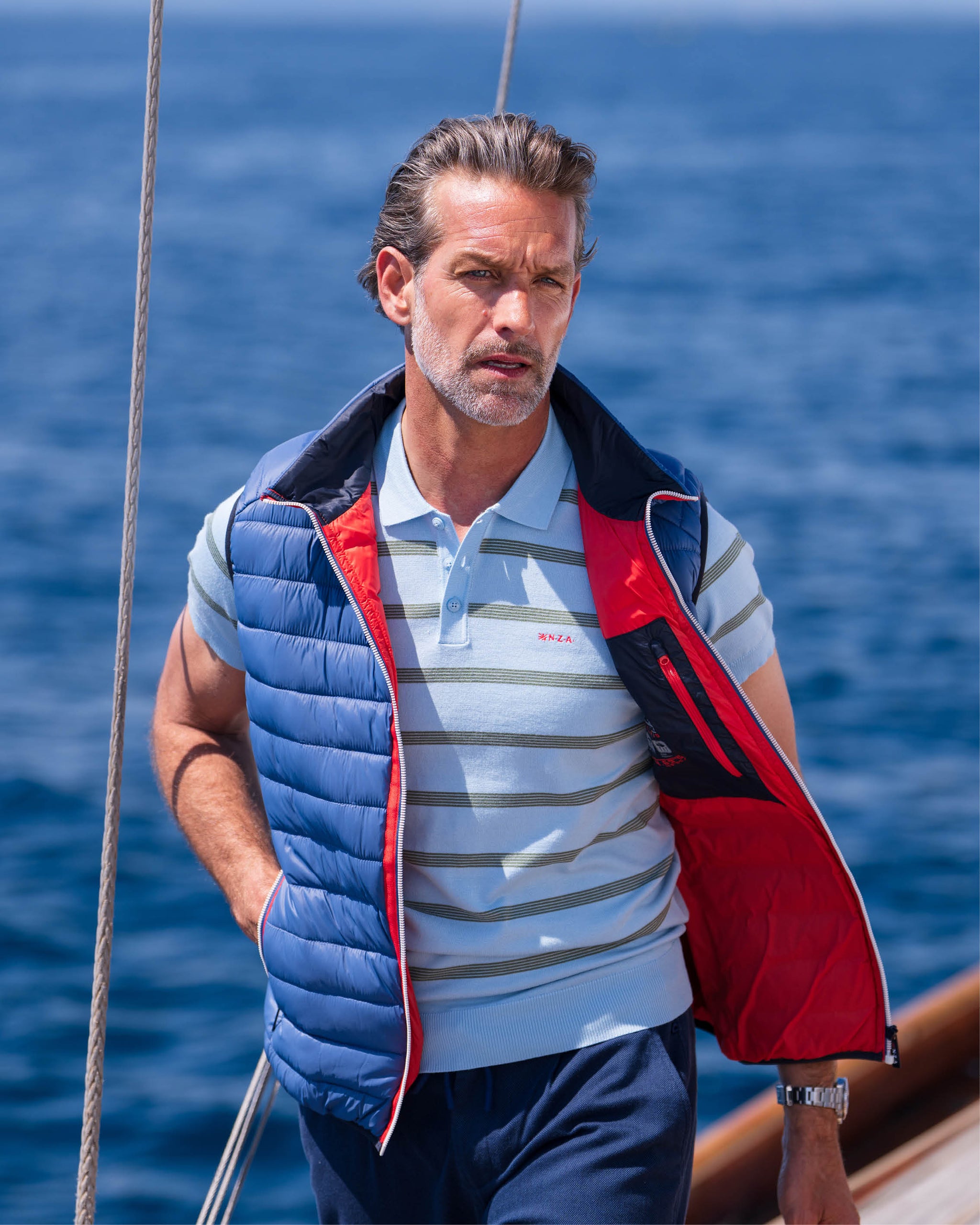 Bleu bodywarmer matelassé Bleu bodywarmer matelassé