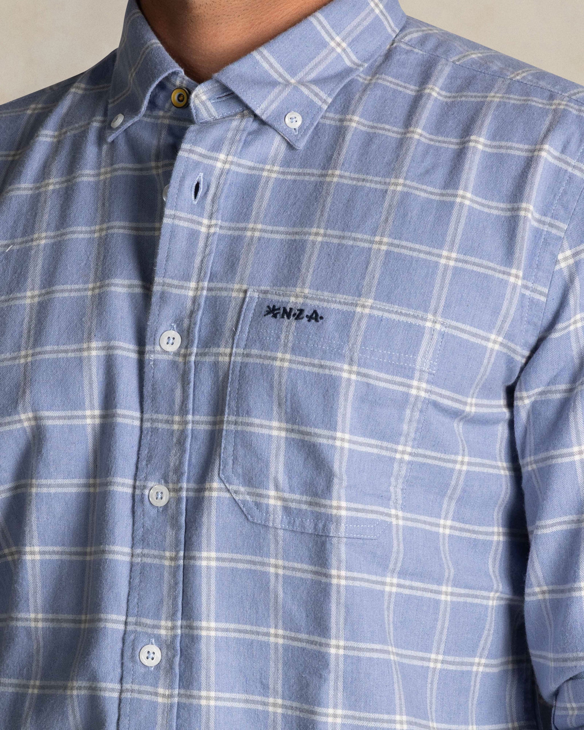 Blue cotton stretch shirt Blue cotton stretch shirt