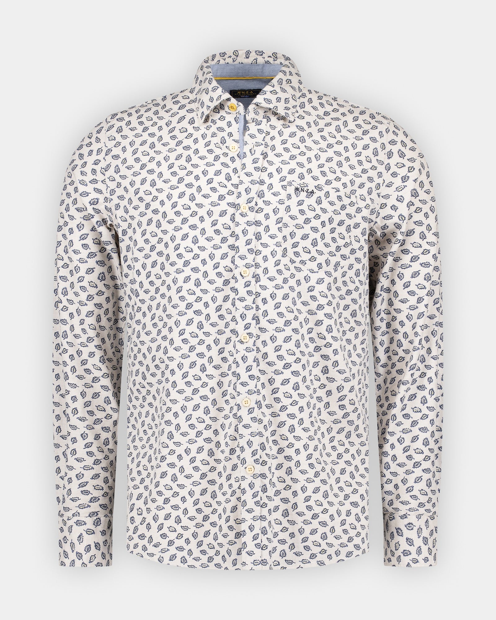 Ecru-farbenes Baumwollhemd mit Print Ecru-farbenes Baumwollhemd mit Print