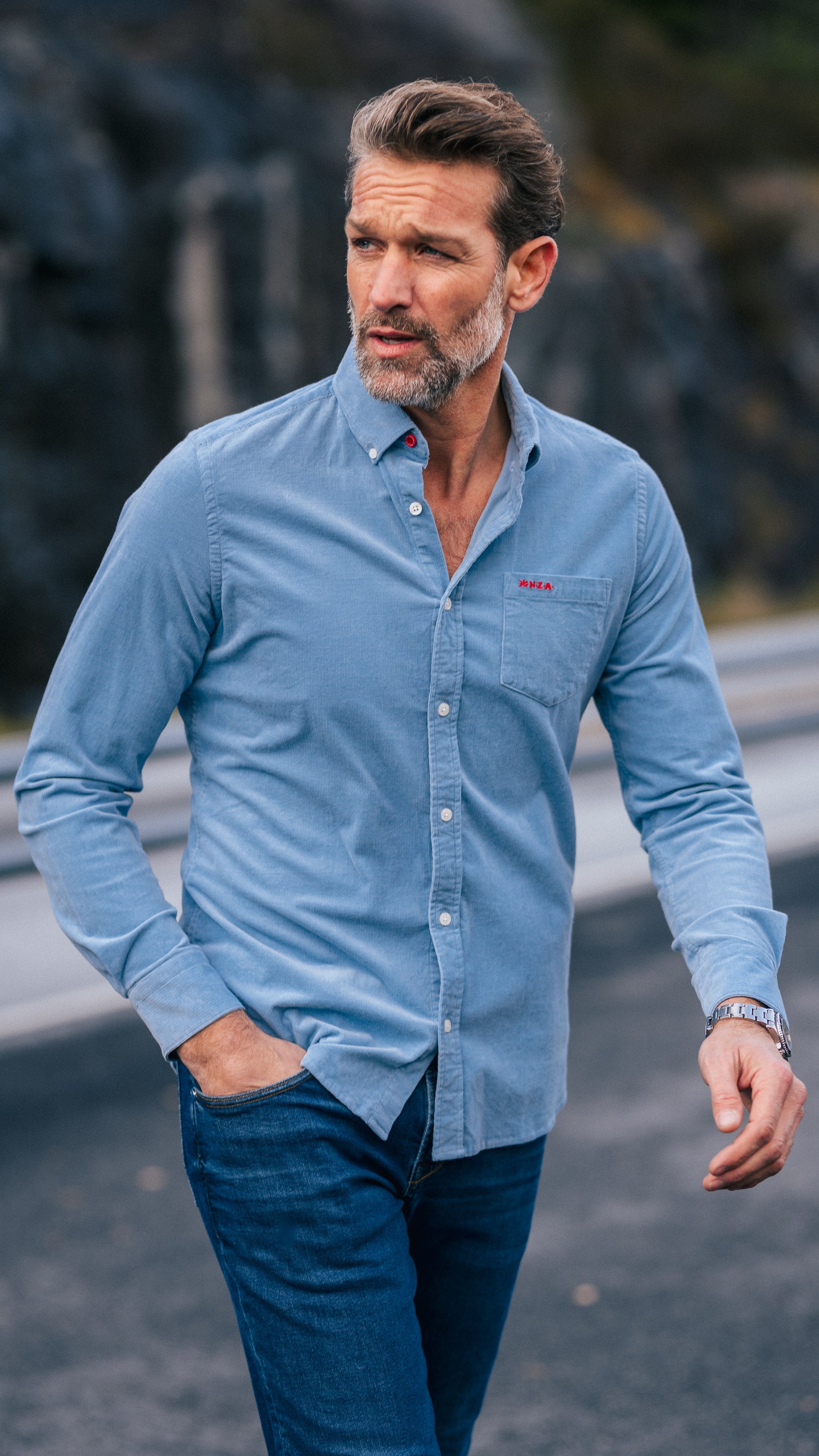 Blue stretch cotton shirt - Brave Blue Blue stretch cotton shirt - Brave Blue